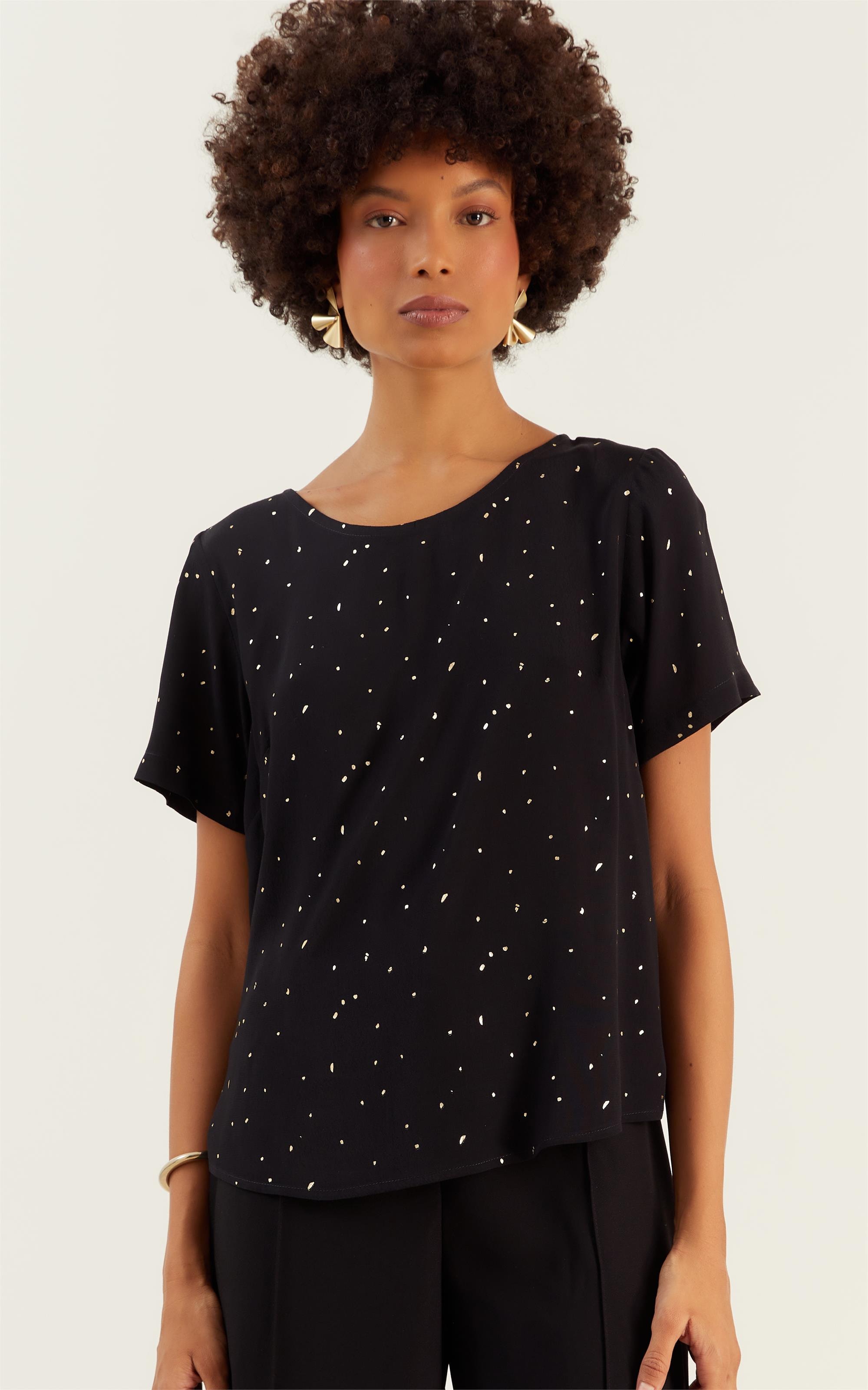 Blusa Dots Foil Preto