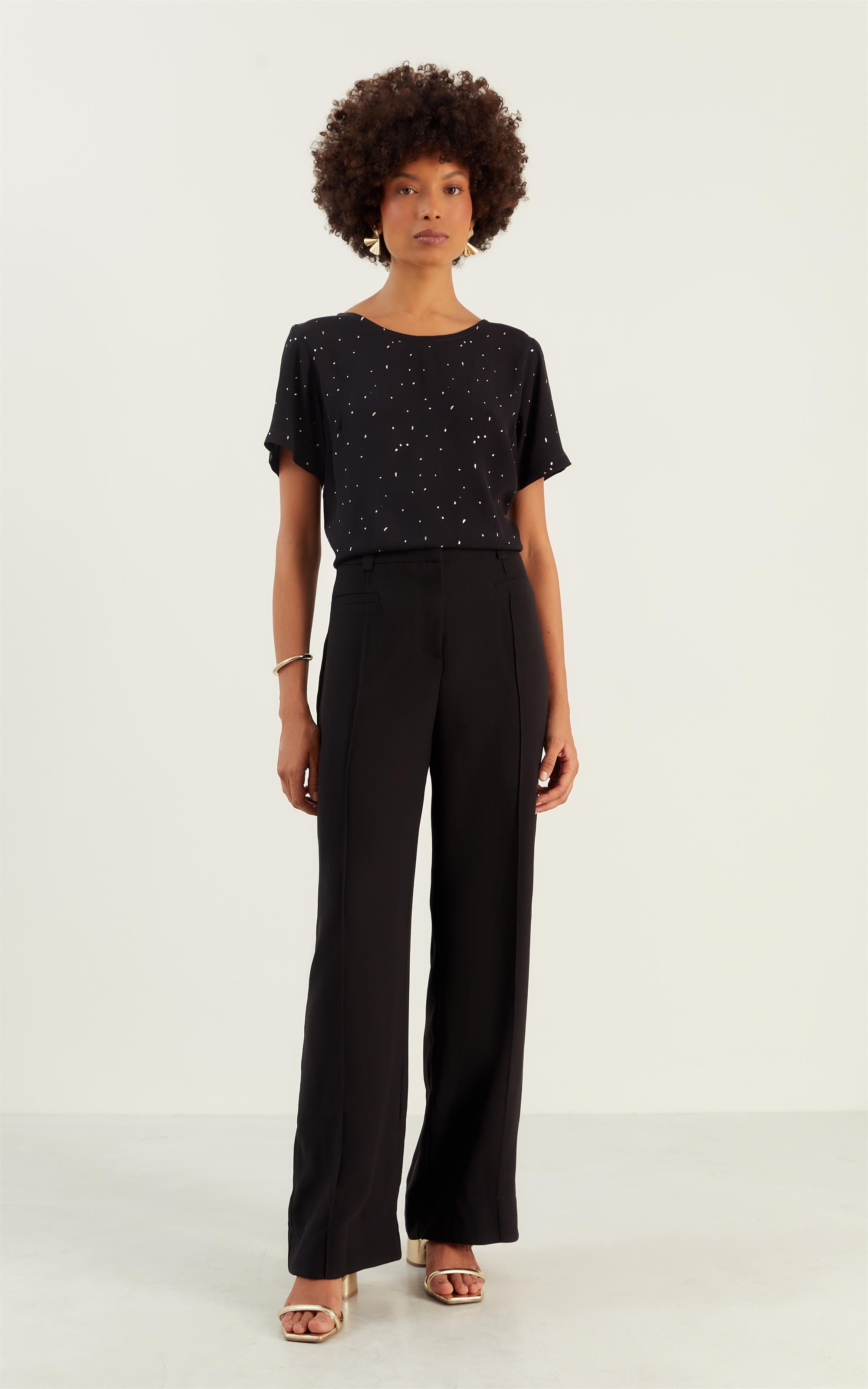 Blusa Dots Foil Preto