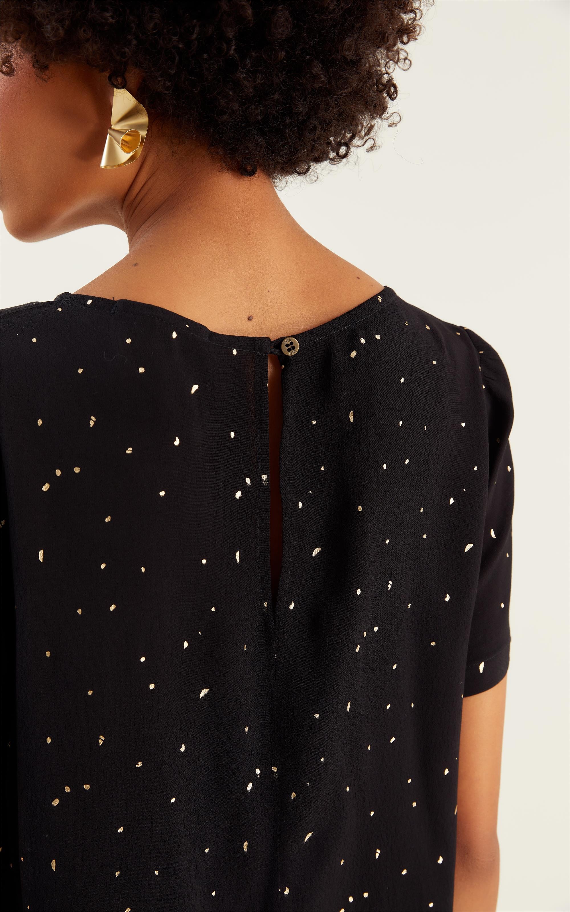 Blusa Dots Foil Preto