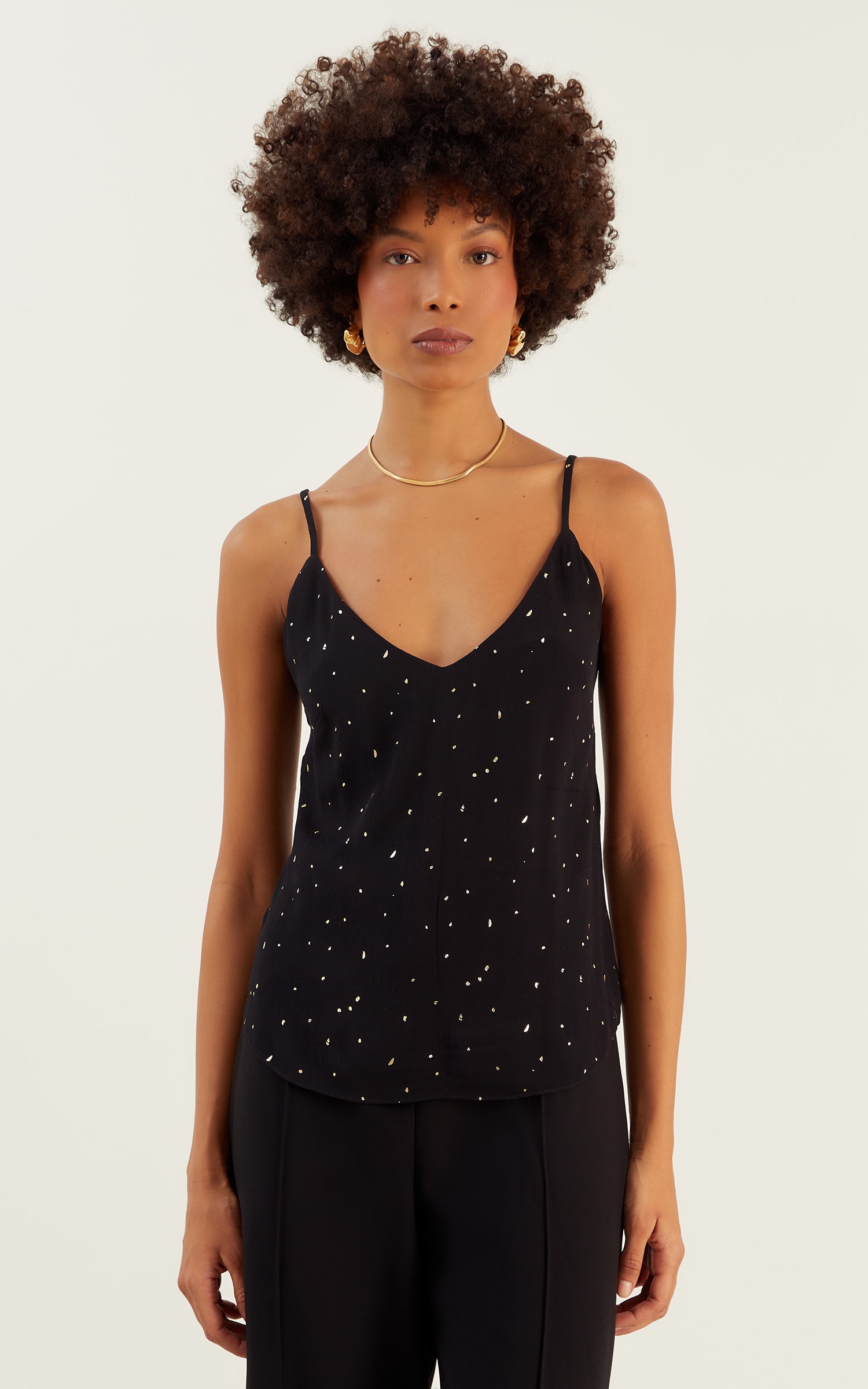 Blusa Dots Foil Preto