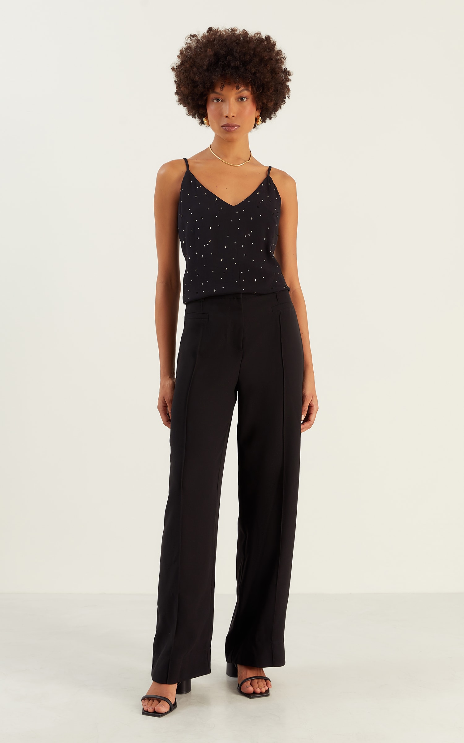 Blusa Dots Foil Preto