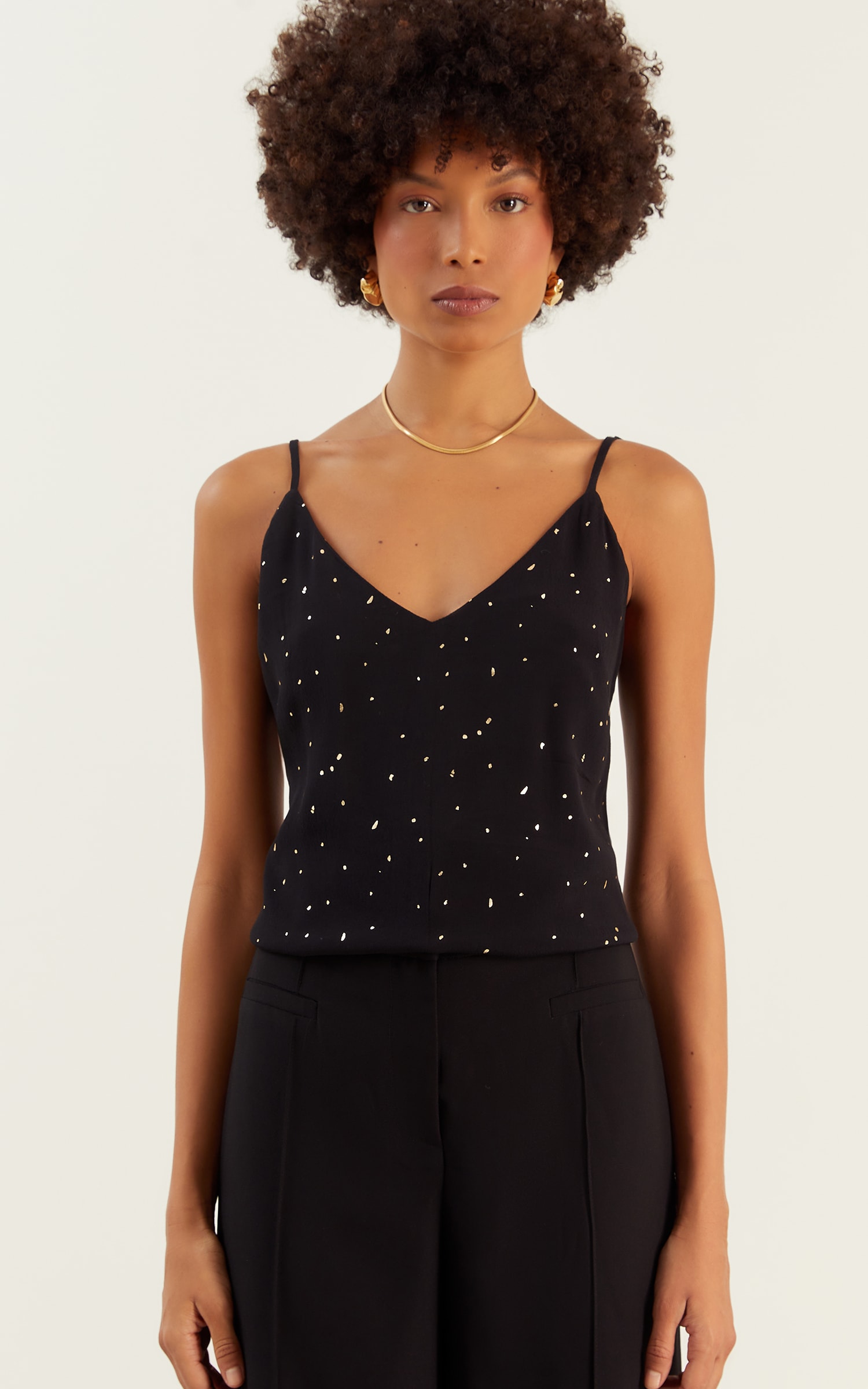 Blusa Dots Foil Preto