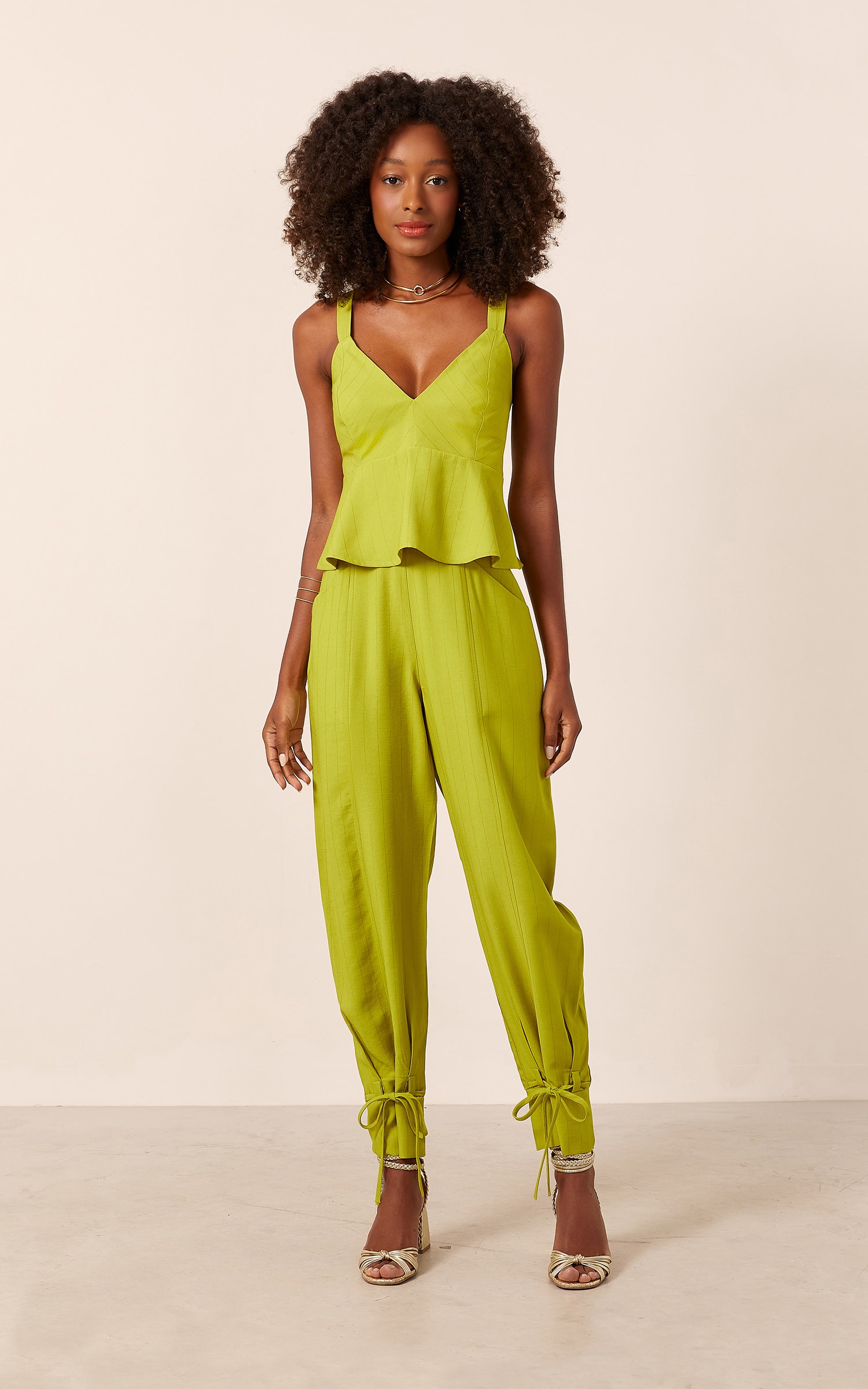 Blusa Elemento Detalhe Babado Verde