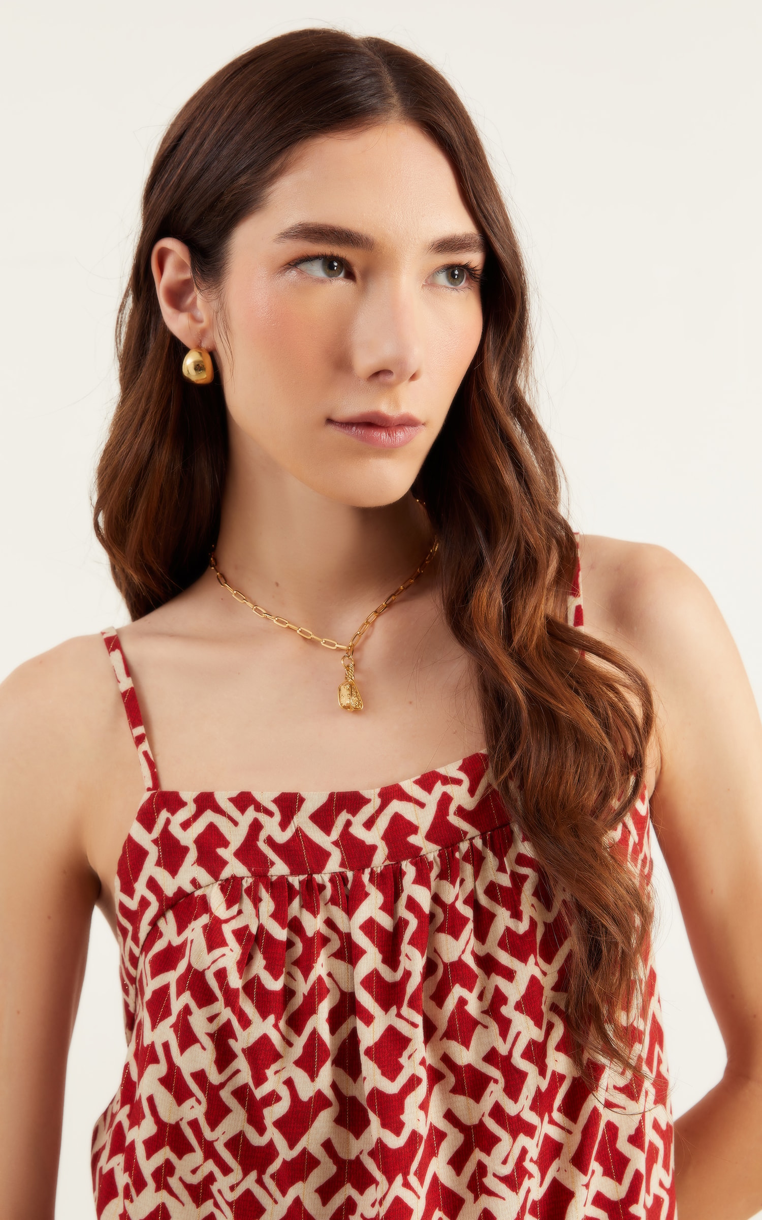 Blusa Fiesta Detalhe Vivo Vermelho