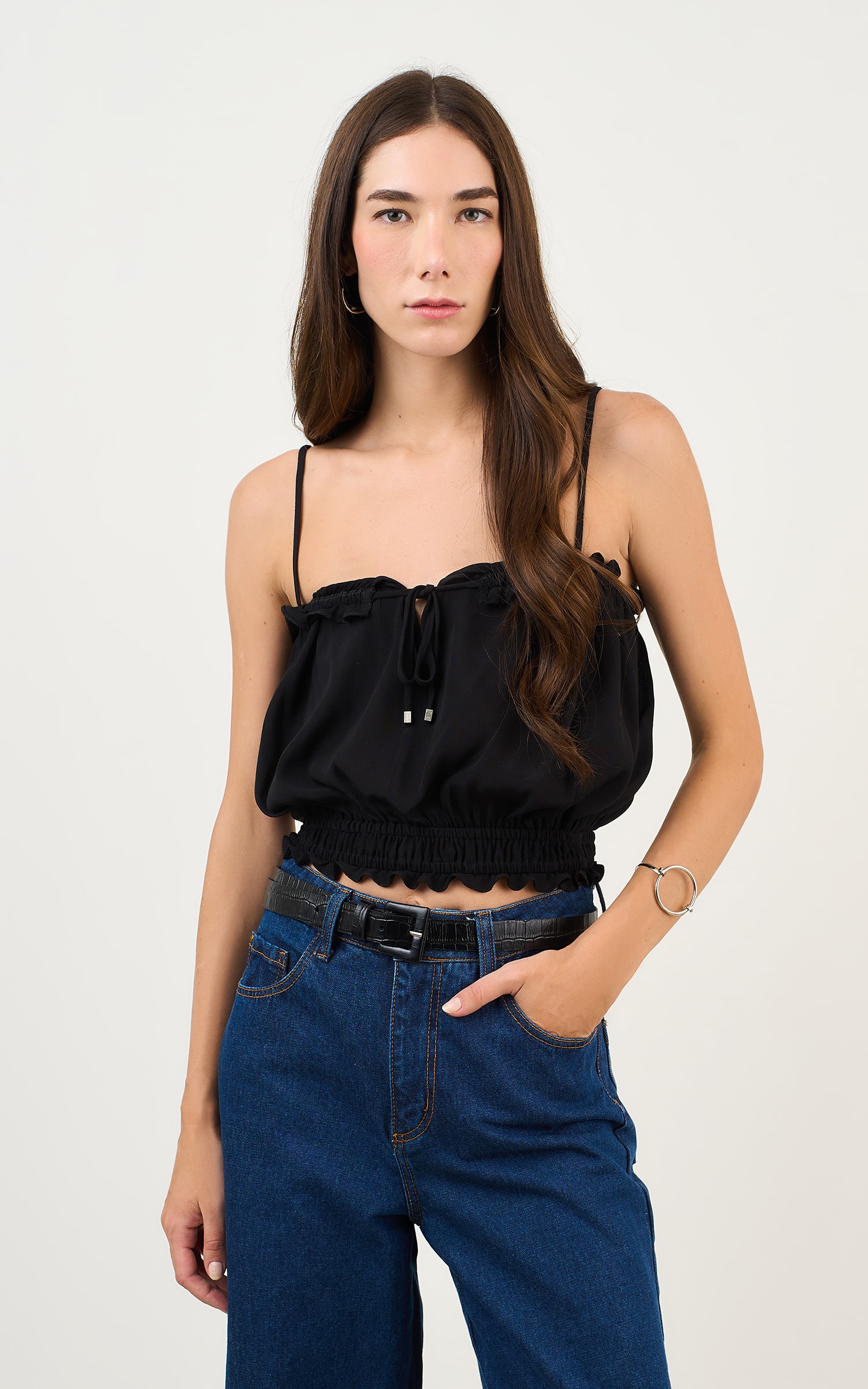 Blusa Franzida River Preto