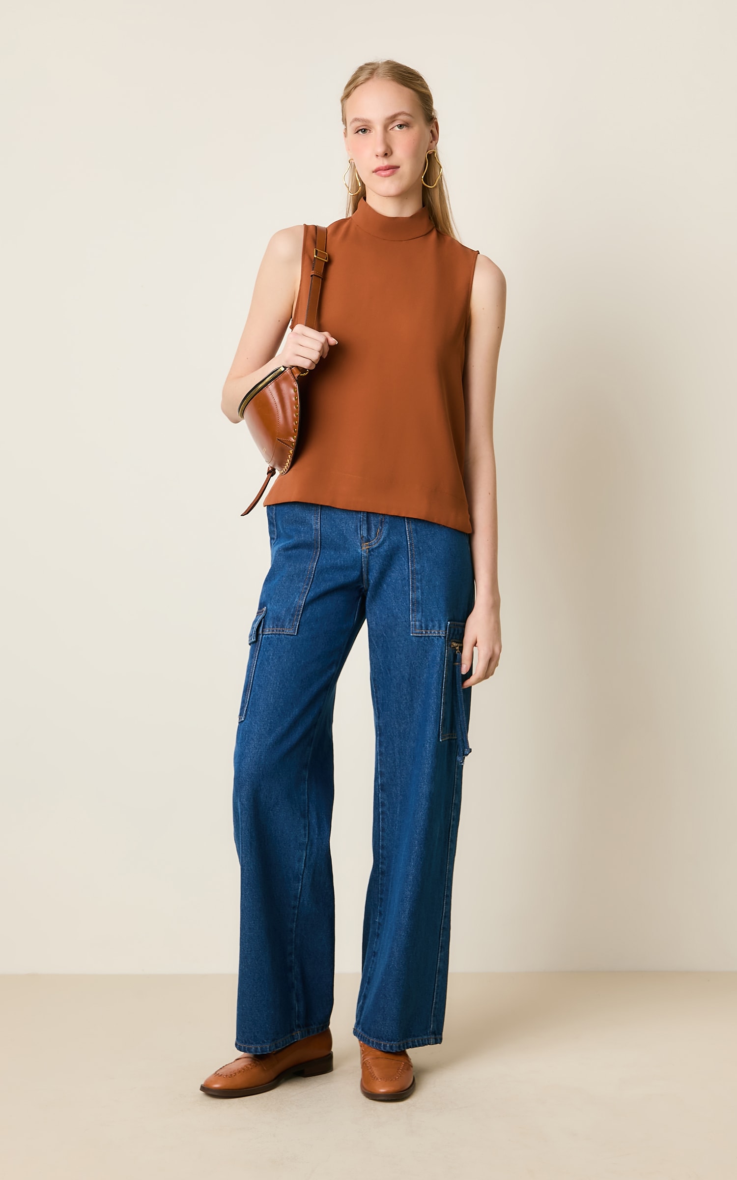 Blusa Gola Mountain Caqui