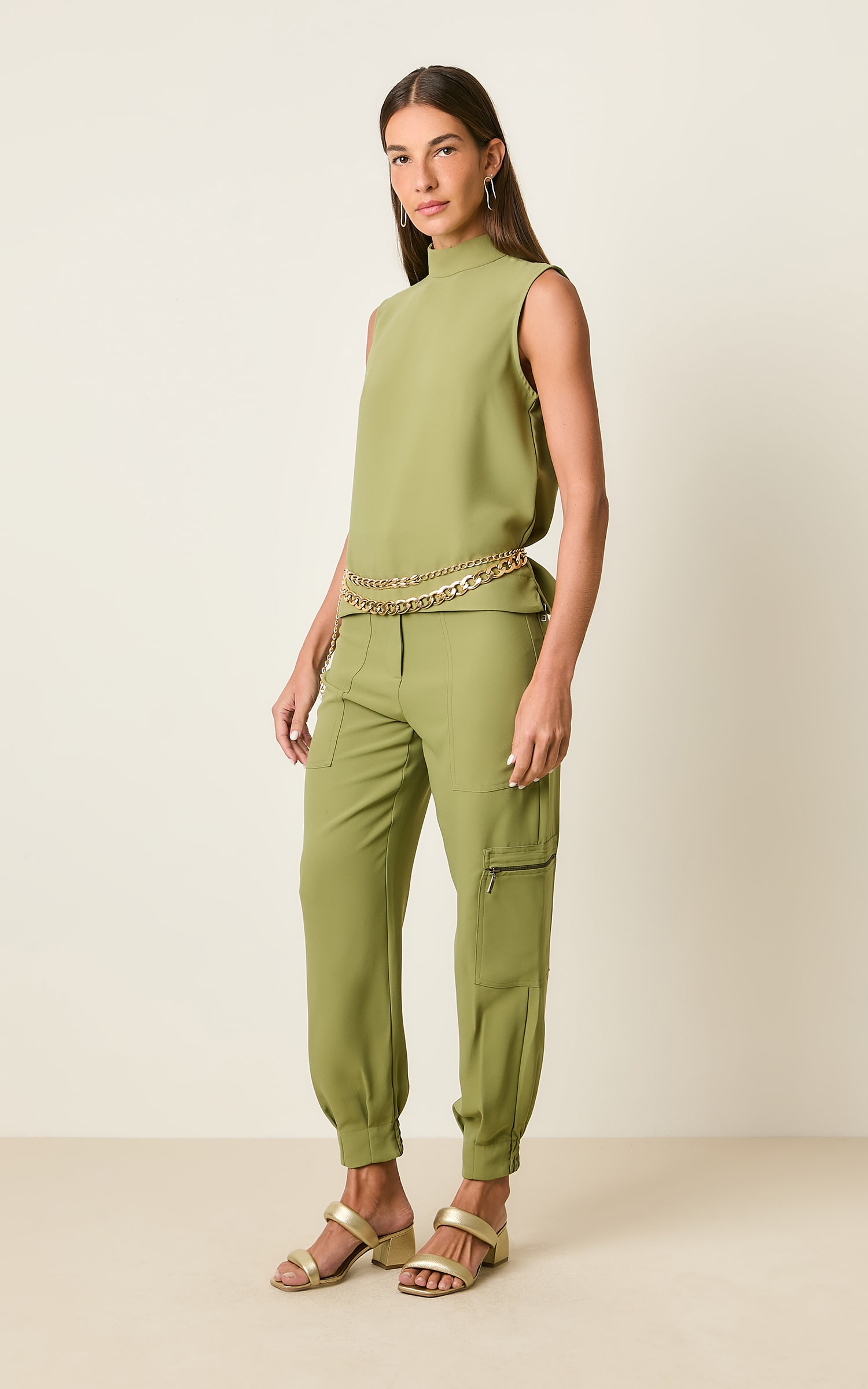 Blusa Gola Mountain Pistache