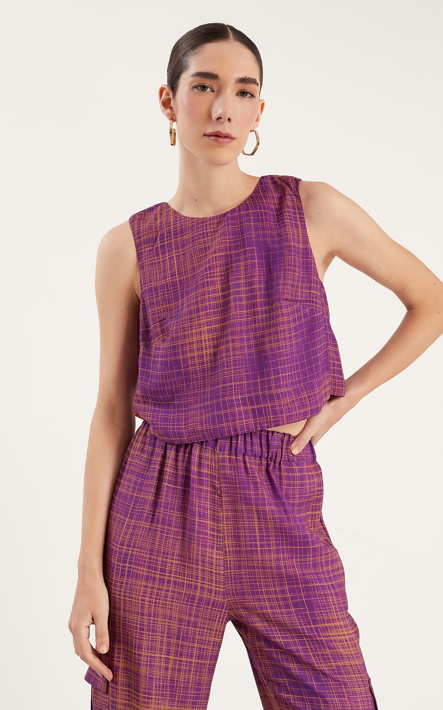 Blusa Graffic Fraldada Mirtilo