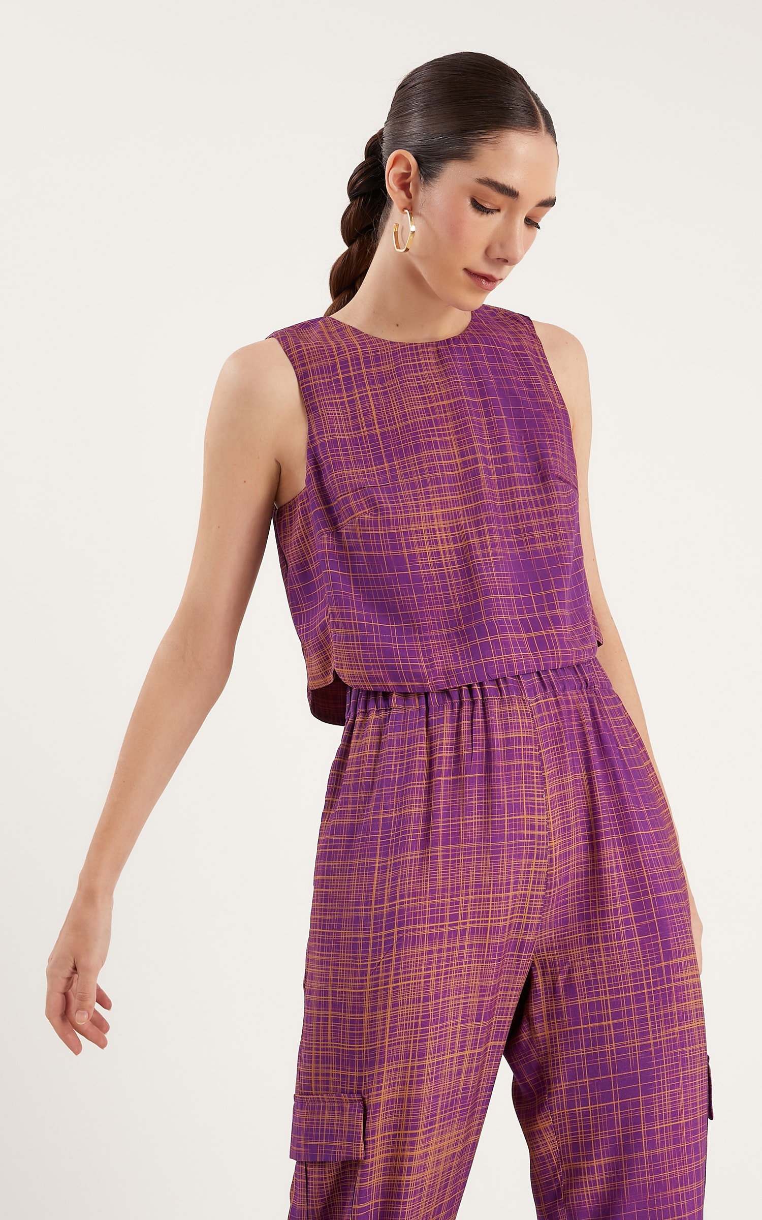 Blusa Graffic Fraldada Mirtilo