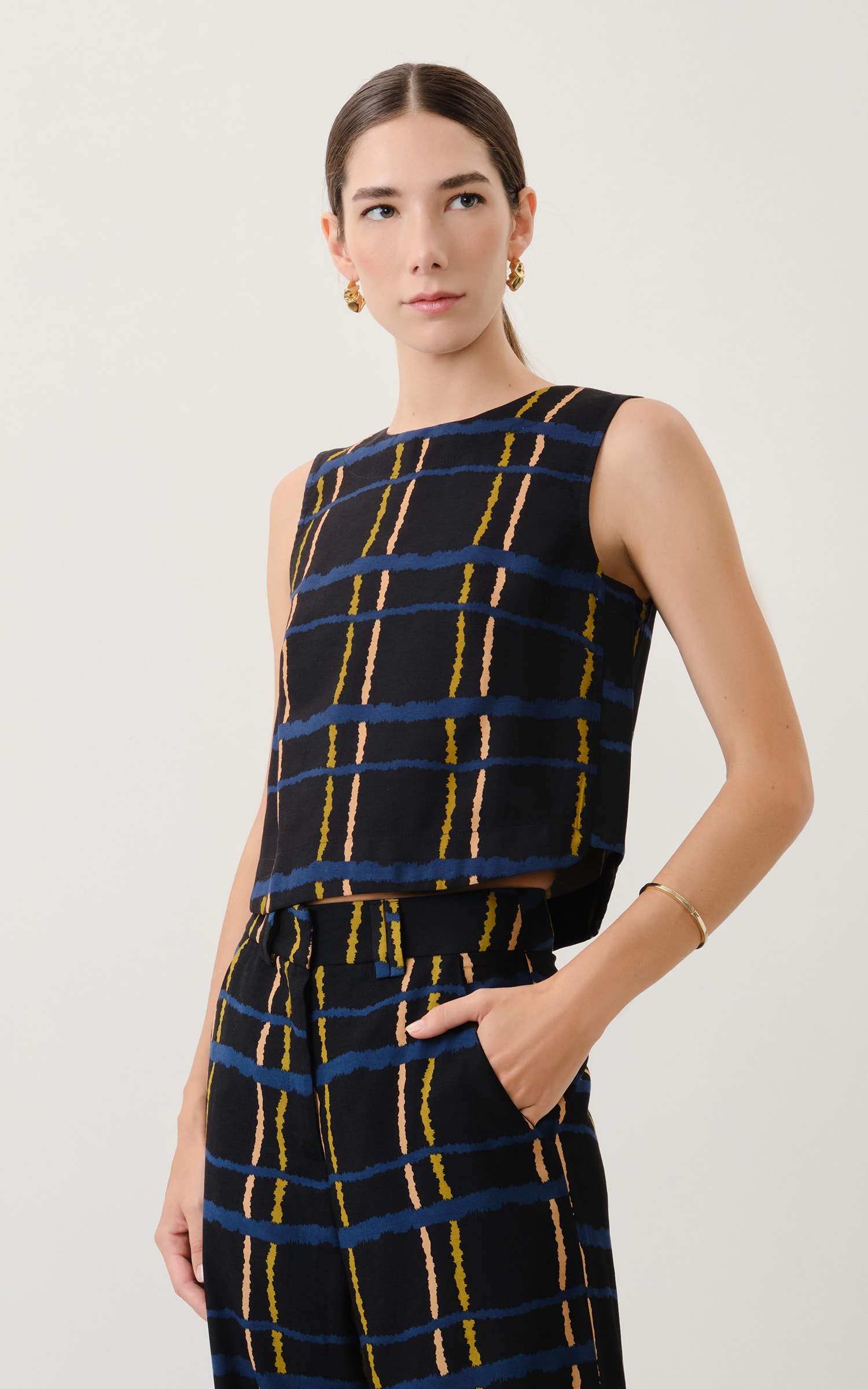 Blusa Grid Basic Preto