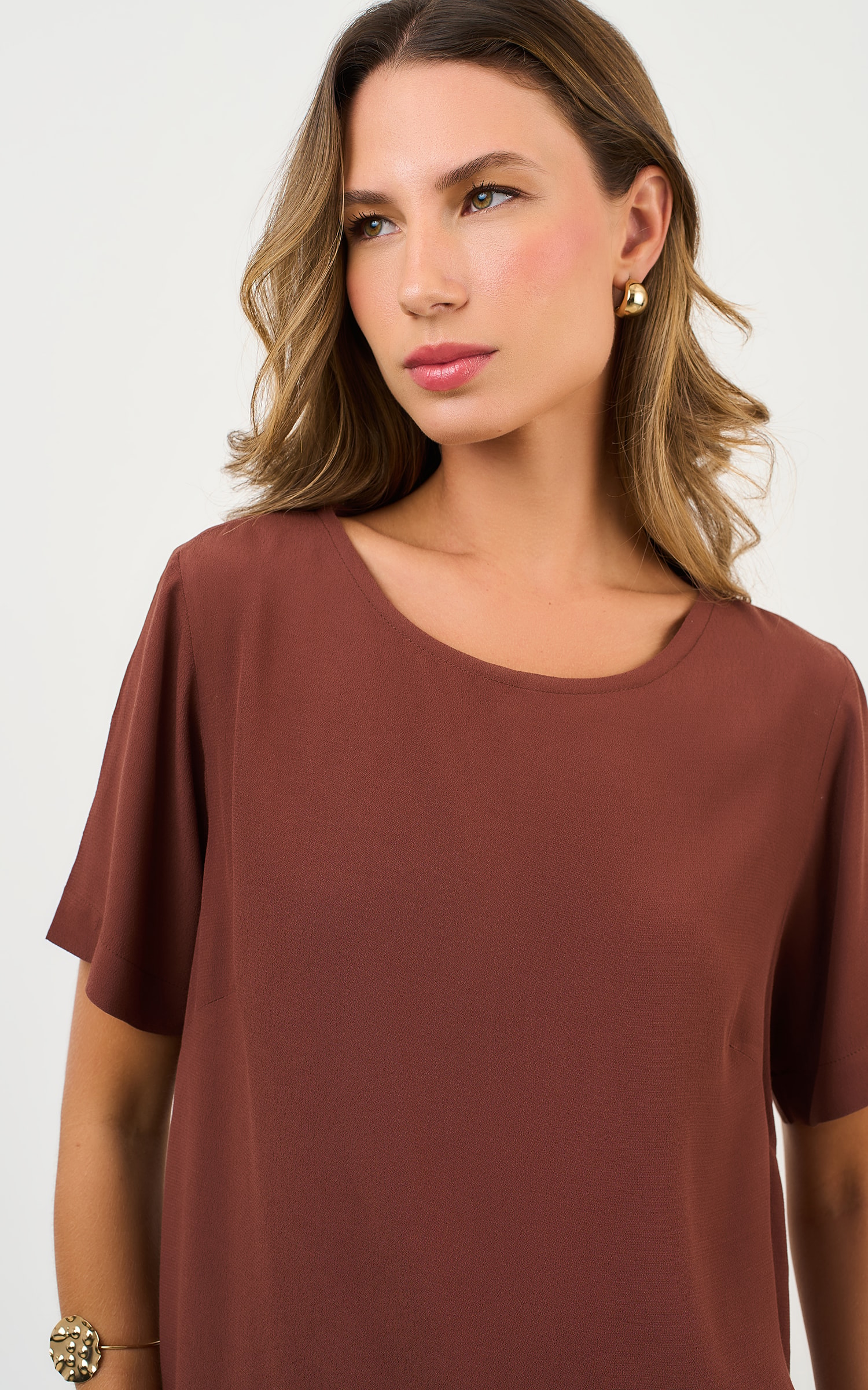 Blusa Hibisco Chocolate