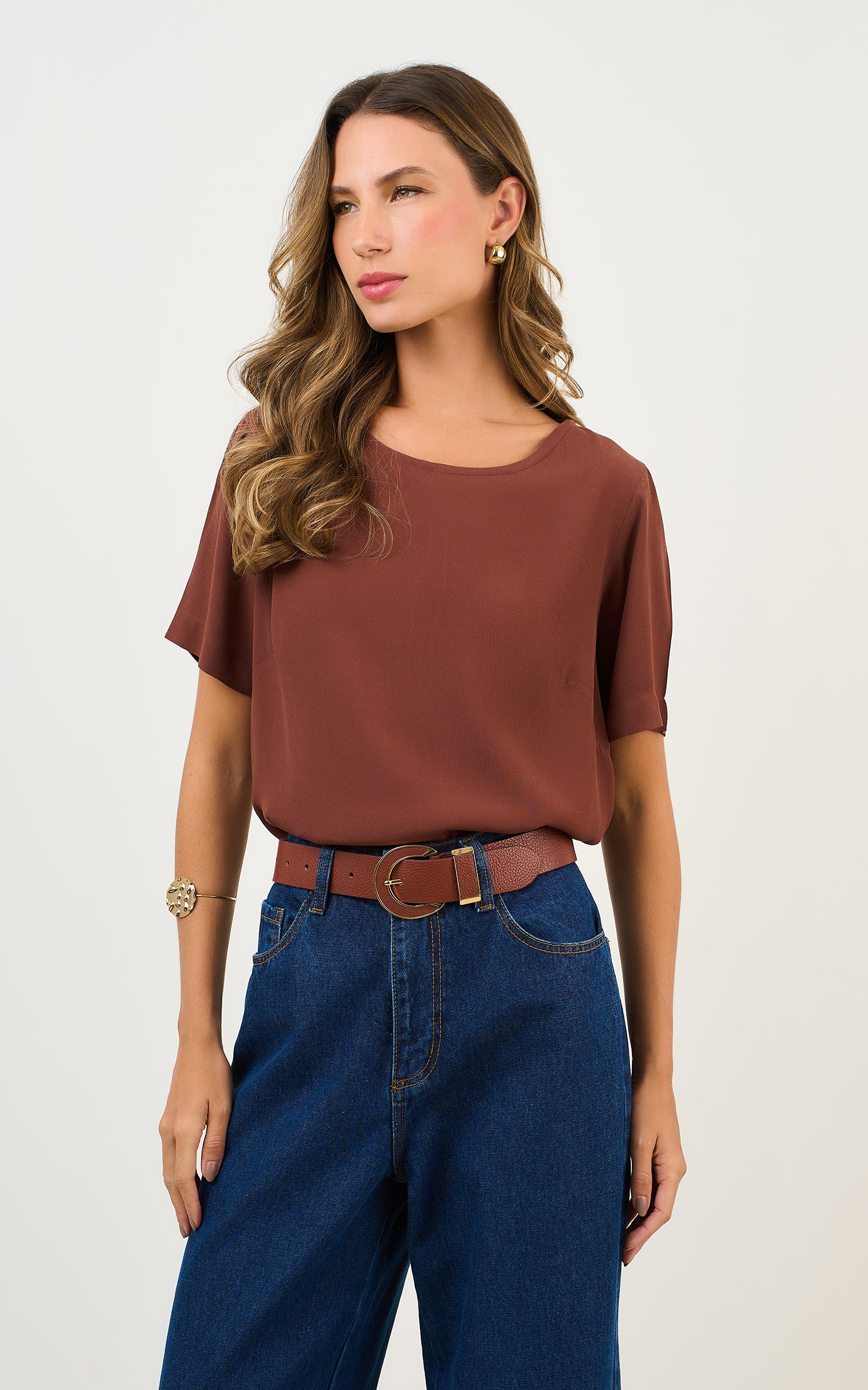Blusa Hibisco Chocolate