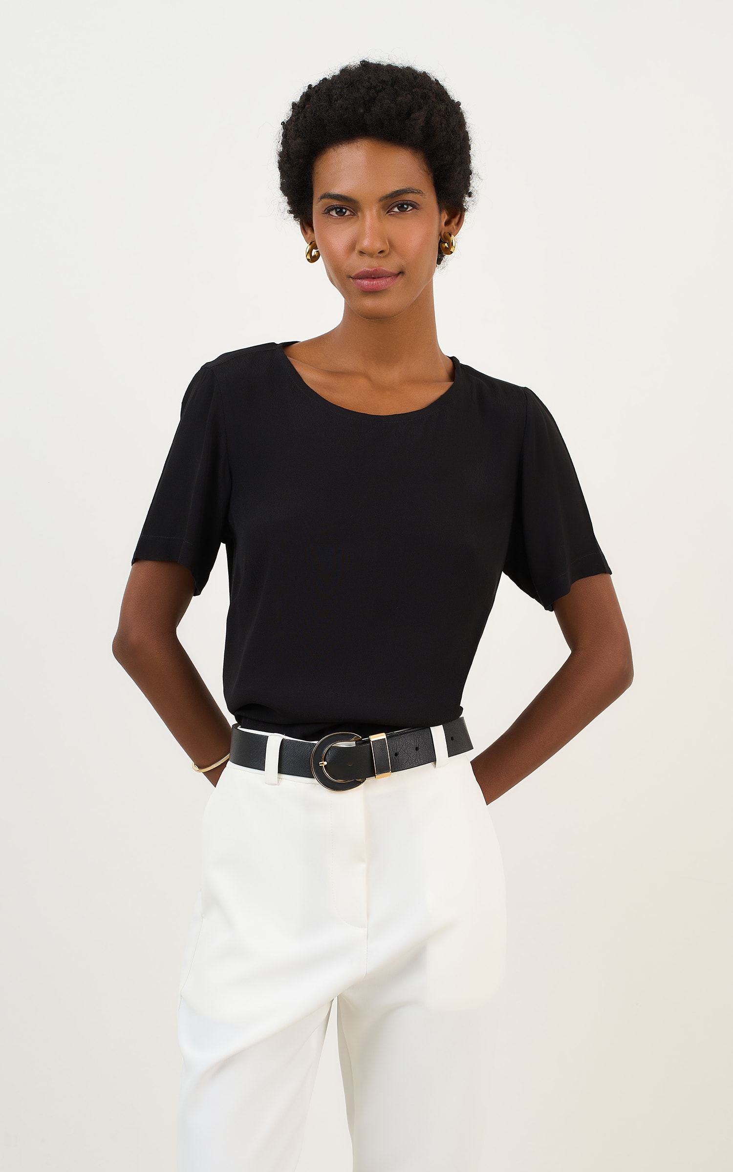 Blusa Hibisco Preto