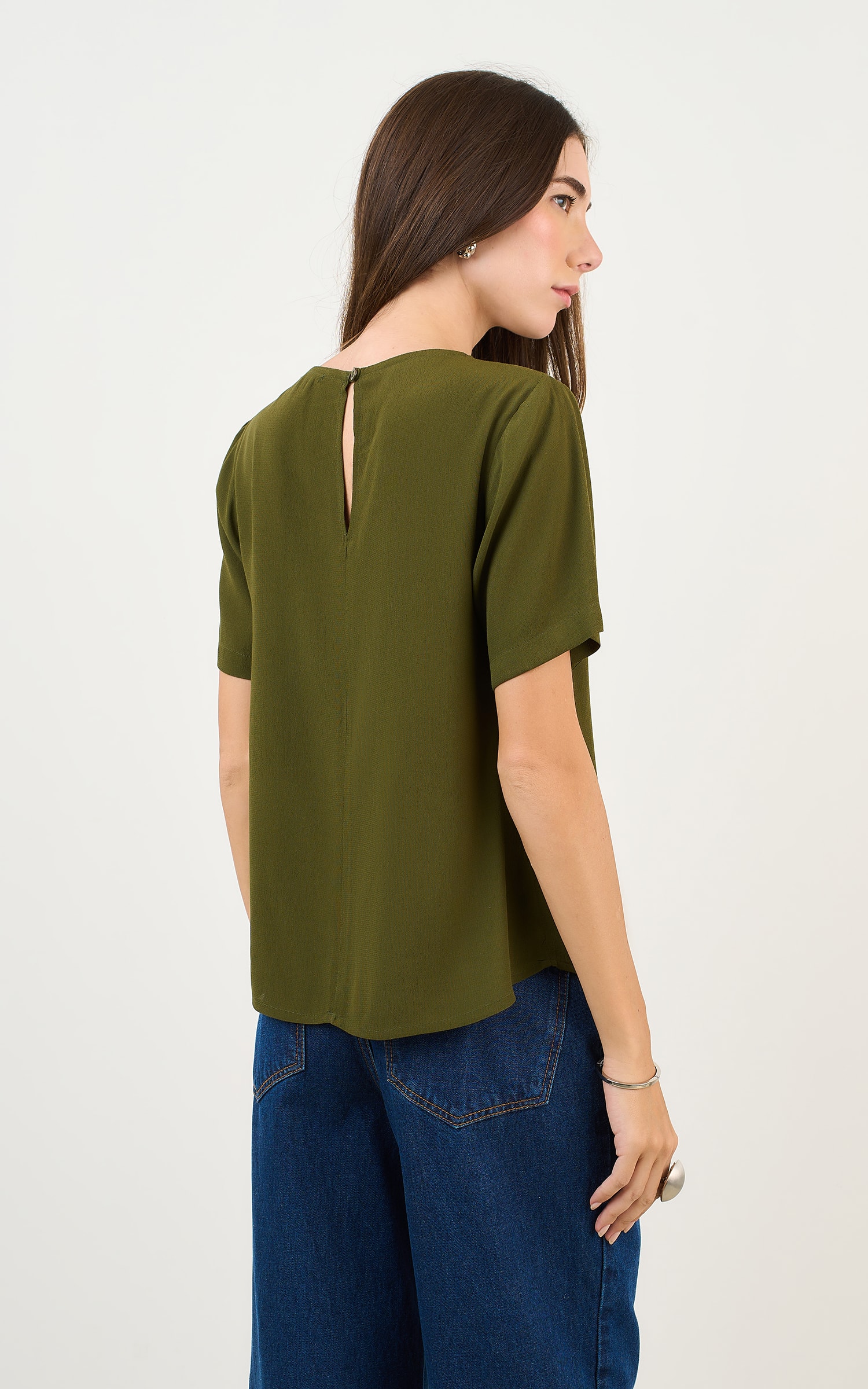 Blusa Hibisco Verde Musgo