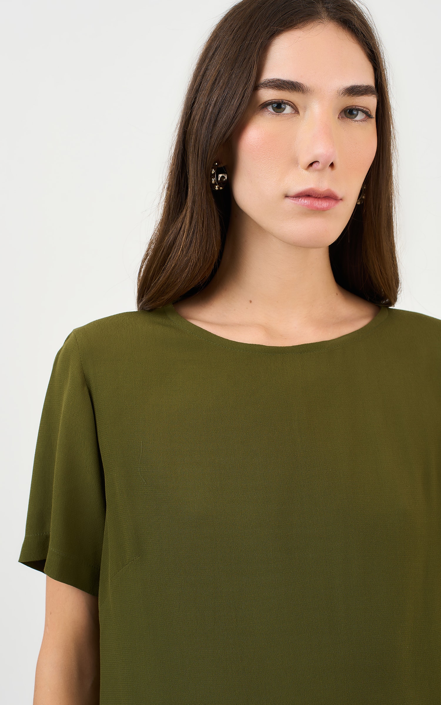 Blusa Hibisco Verde Musgo