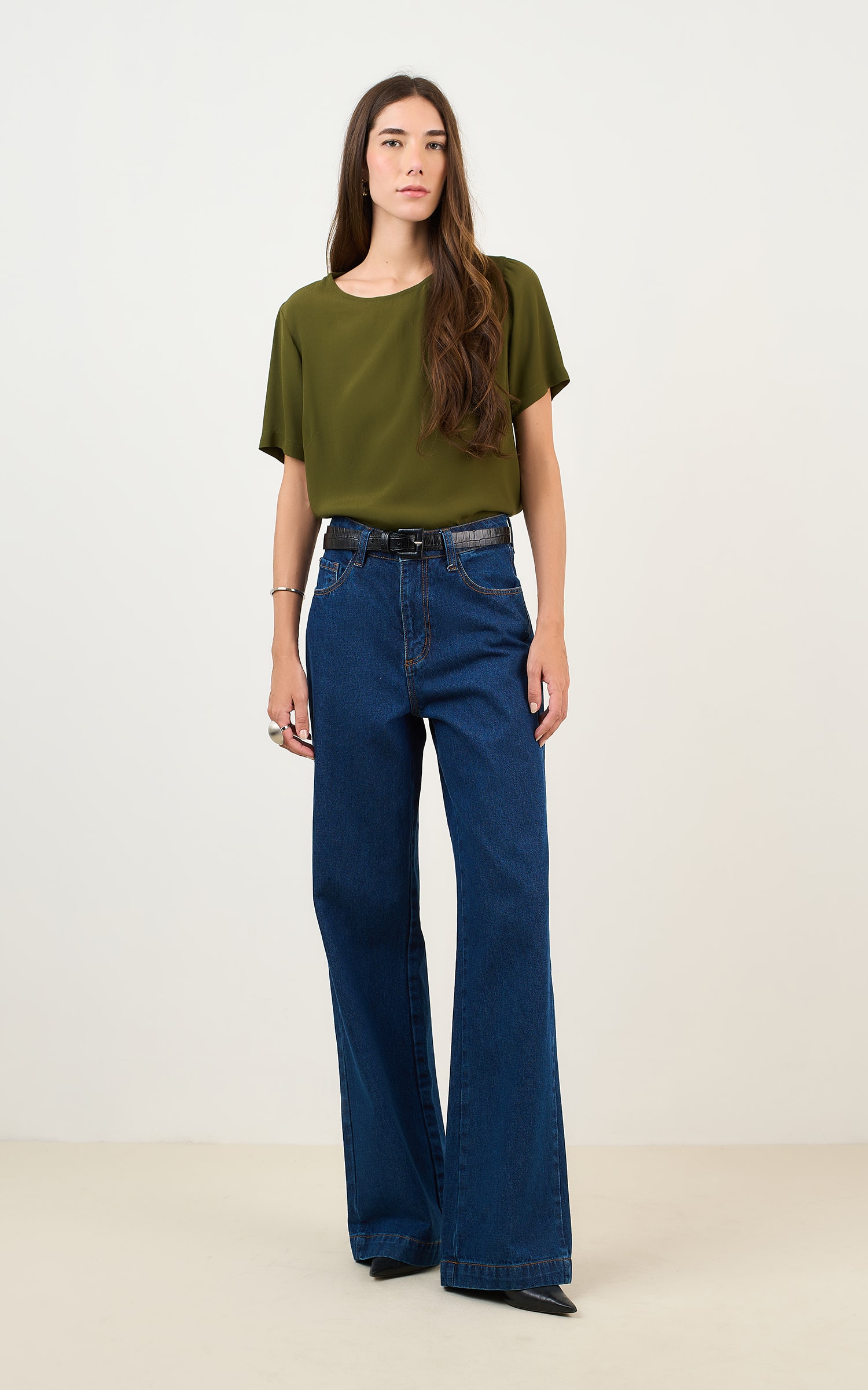 Blusa Hibisco Verde Musgo