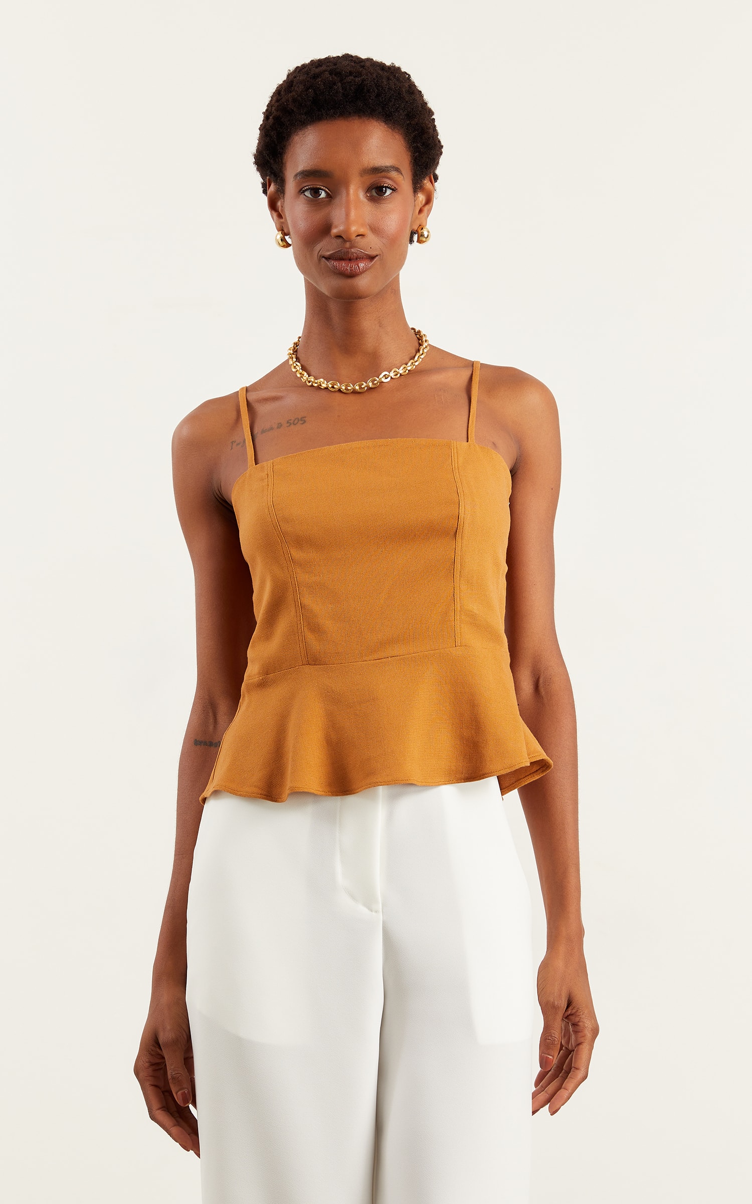 Blusa Inspirar Alongada Capuccino