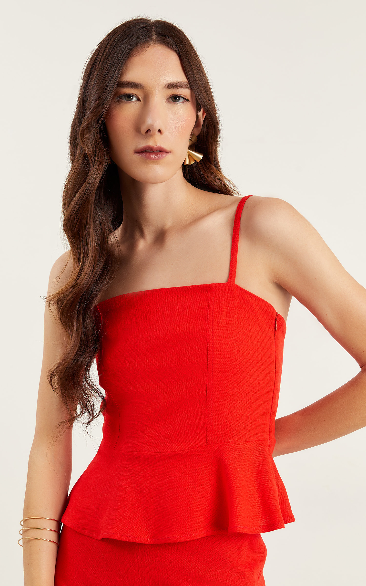 Blusa Inspirar Alongada Vermelho