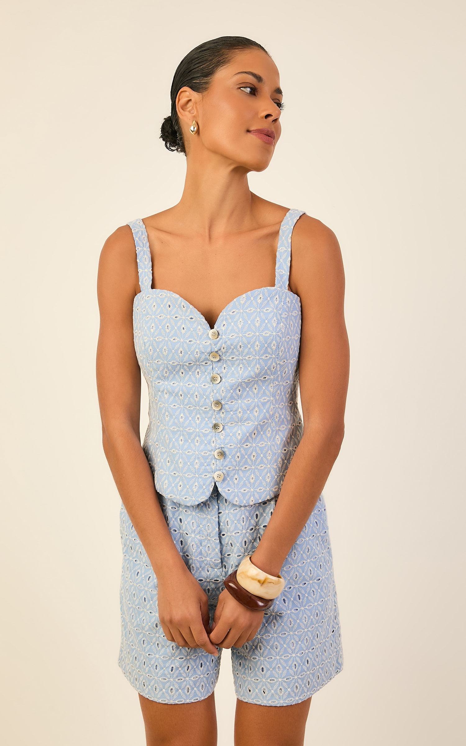 Blusa Laise Atelie Azul Fresh