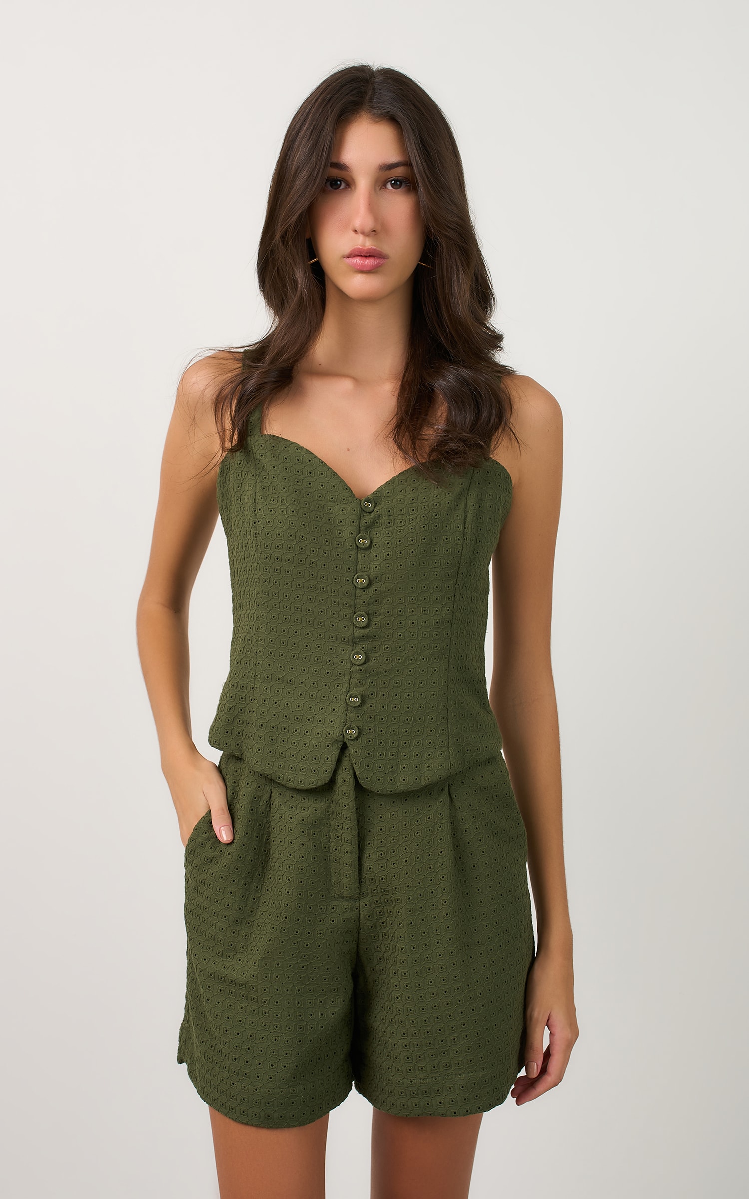 Blusa Laise Selenita Verde Musgo