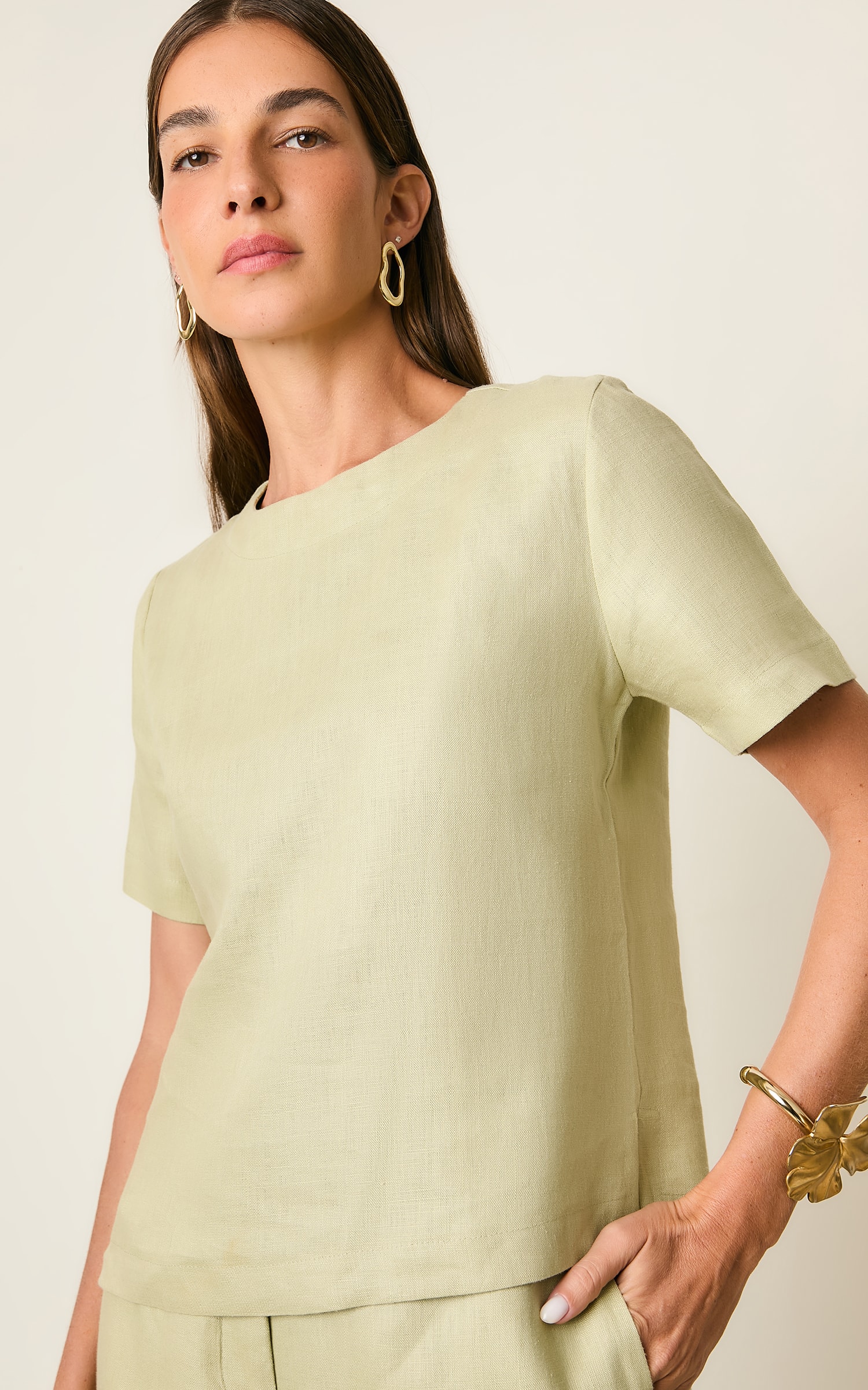 Blusa Linho Kind Cha Verde