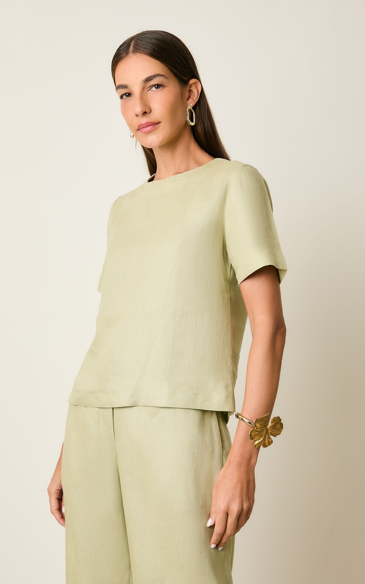 Blusa Linho Kind Cha Verde