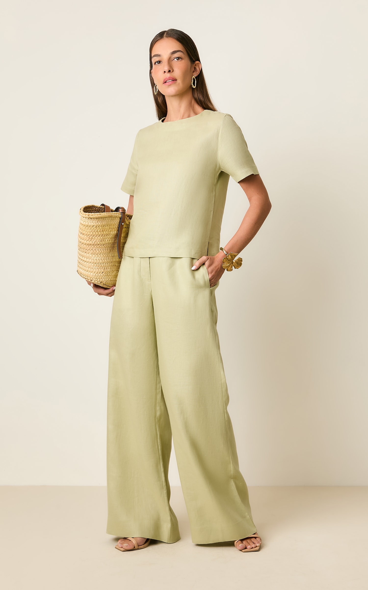 Blusa Linho Kind Cha Verde