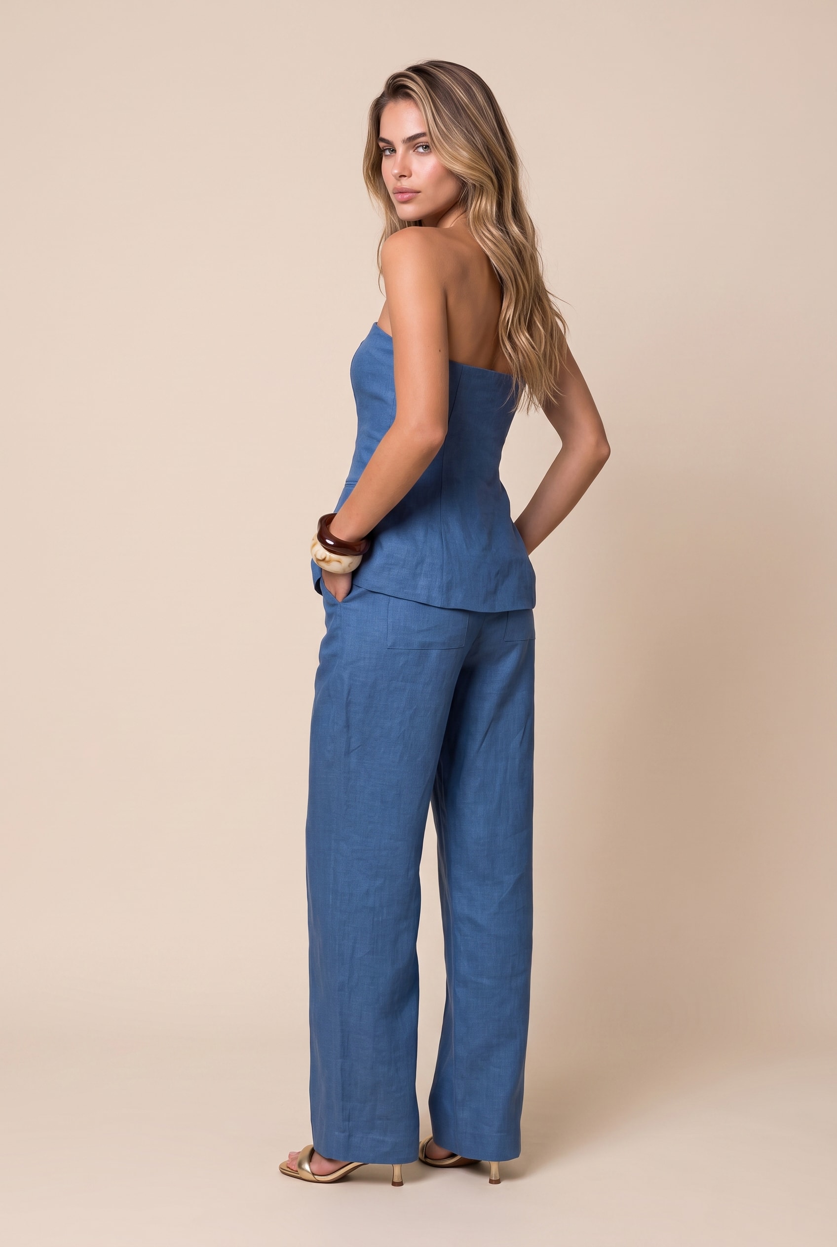 Blusa Linho Lust Azul Mykonos
