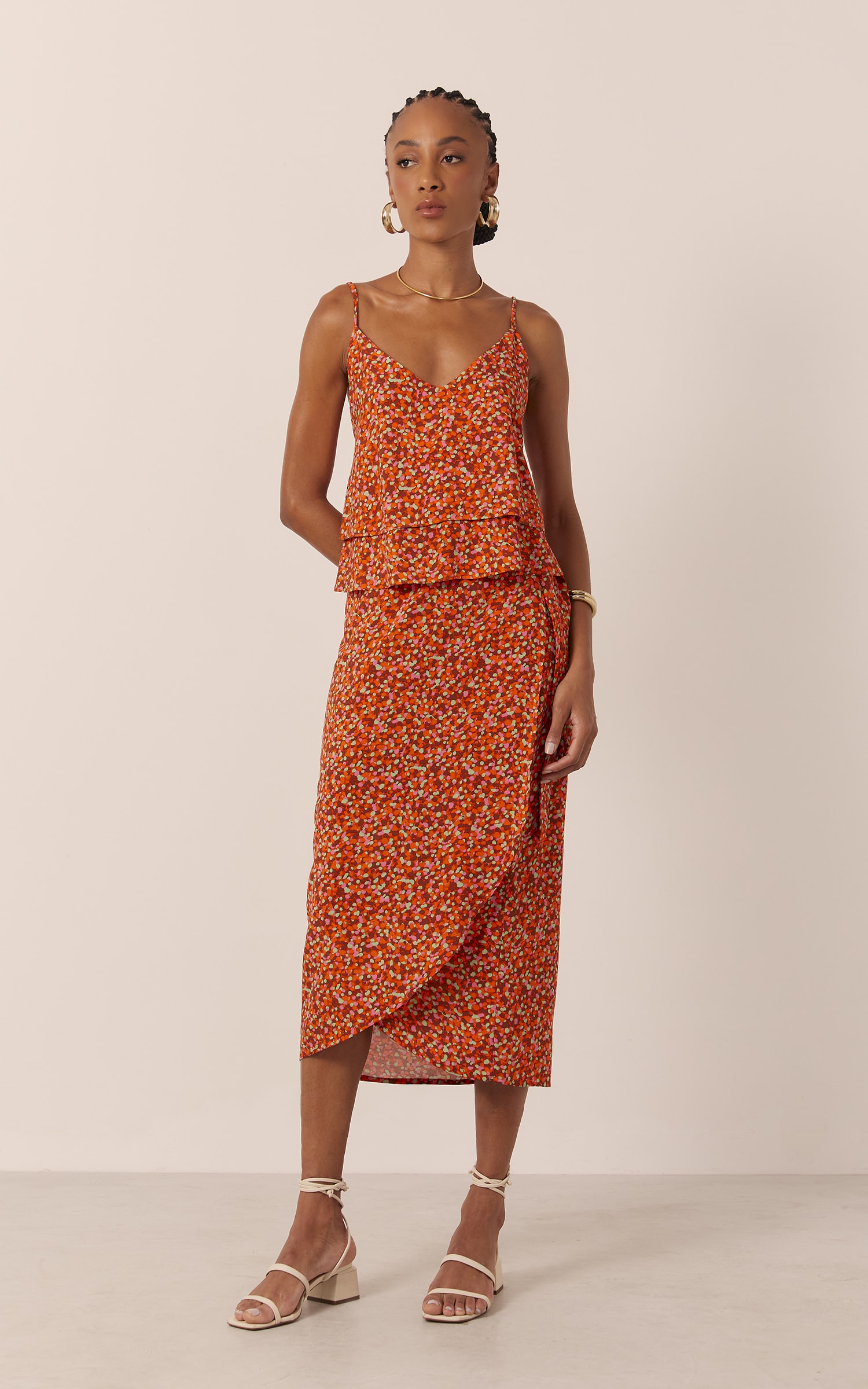 Blusa Lola Camadas Coral