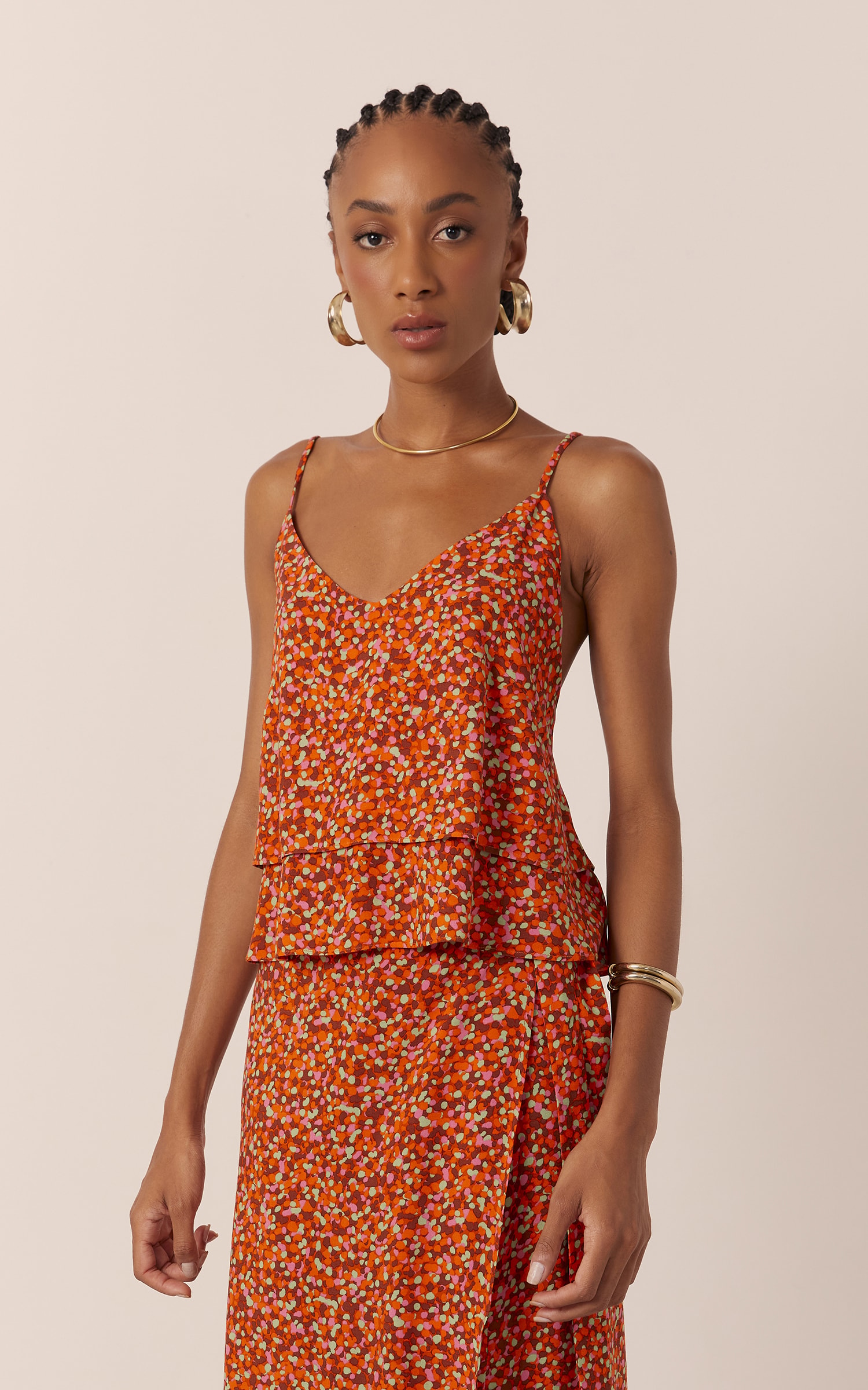 Blusa Lola Camadas Coral