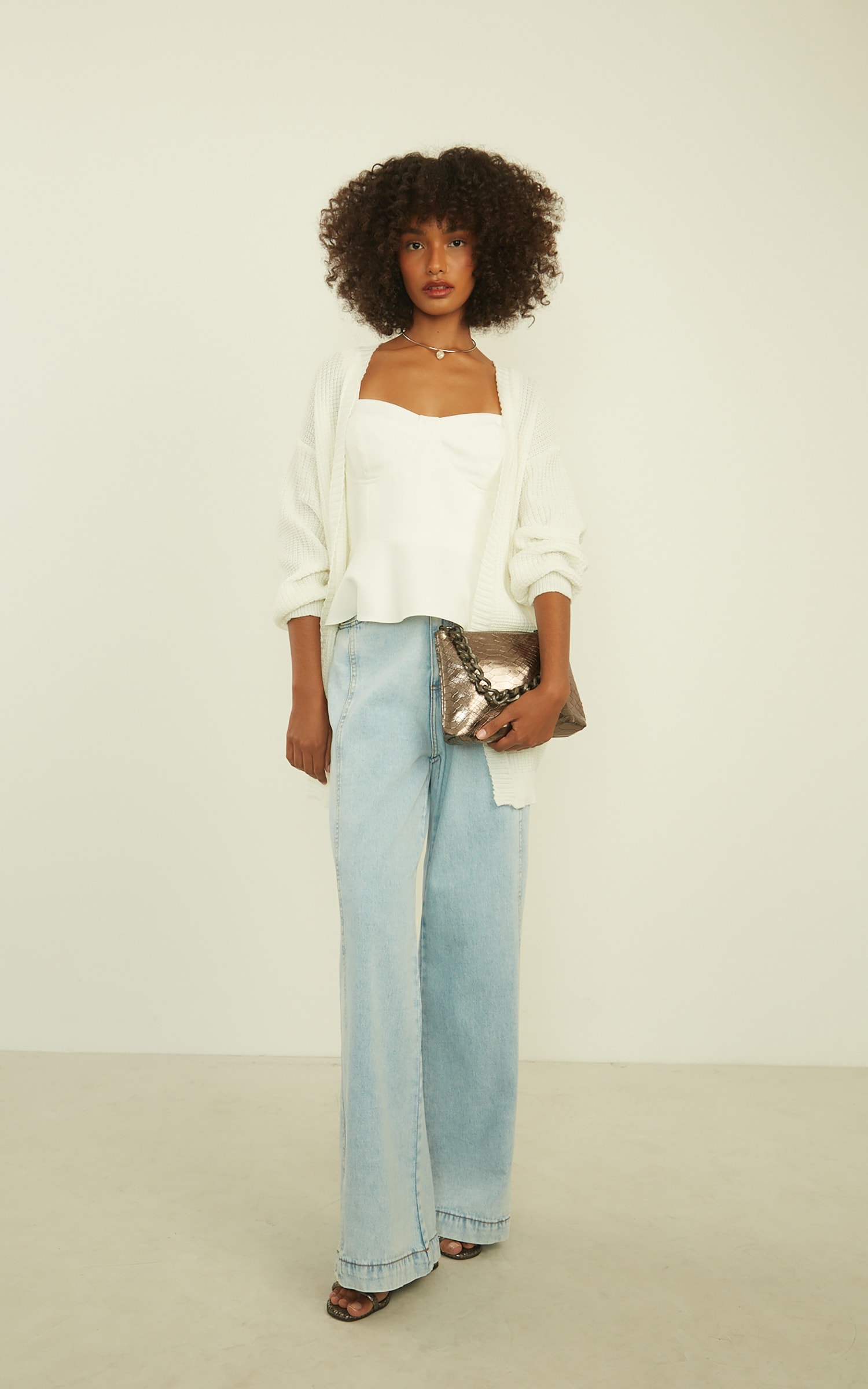 Blusa London Meia Taça Off White
