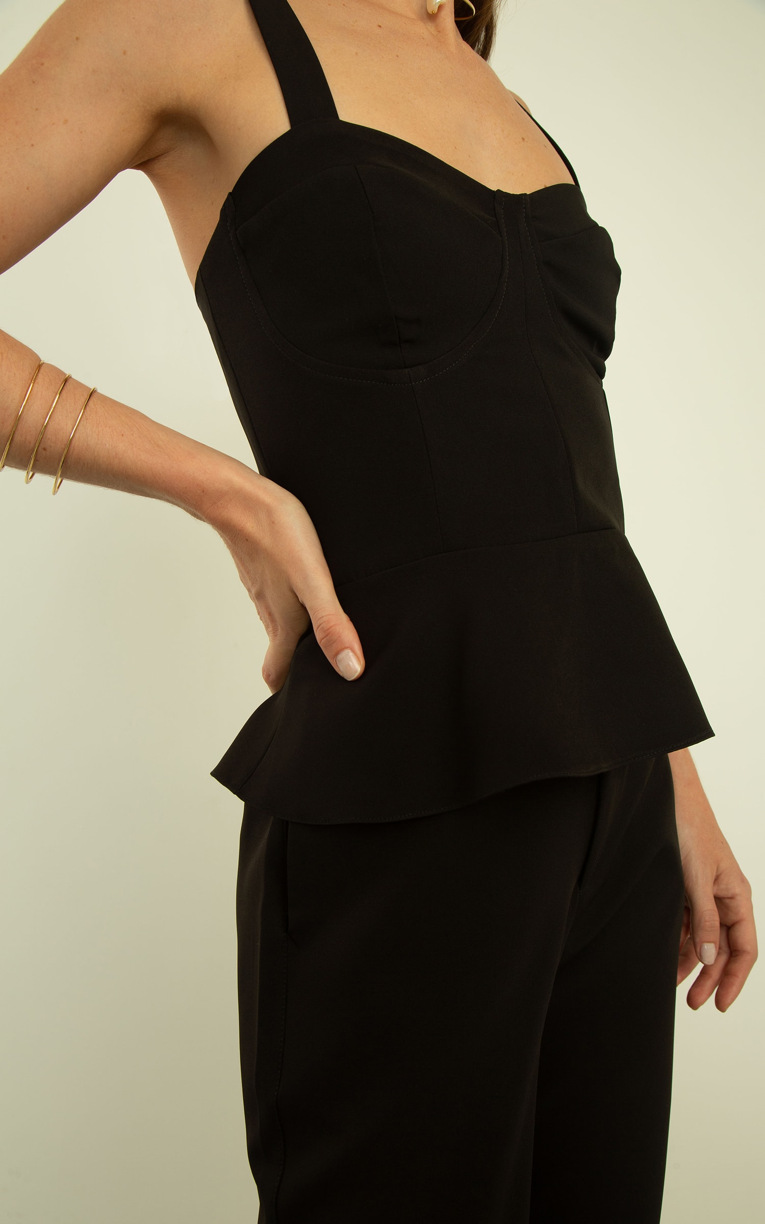 Blusa London Meia Taça Preto