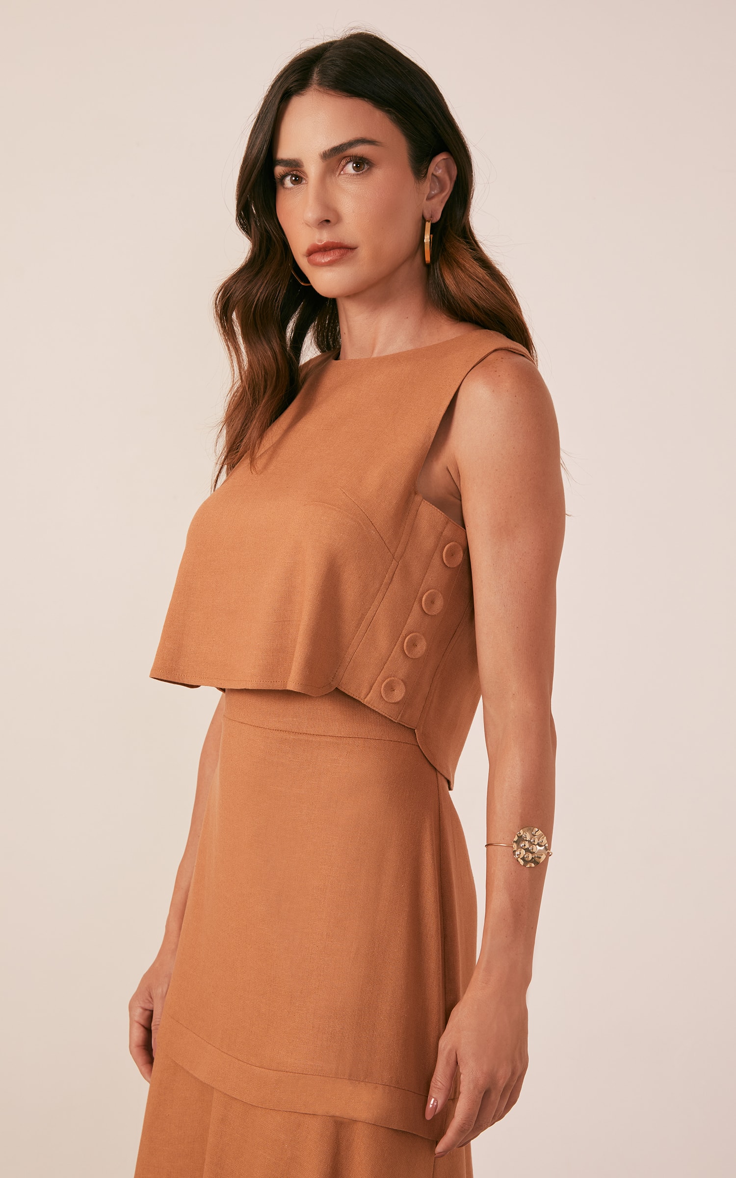 Blusa Luna Básica Caqui