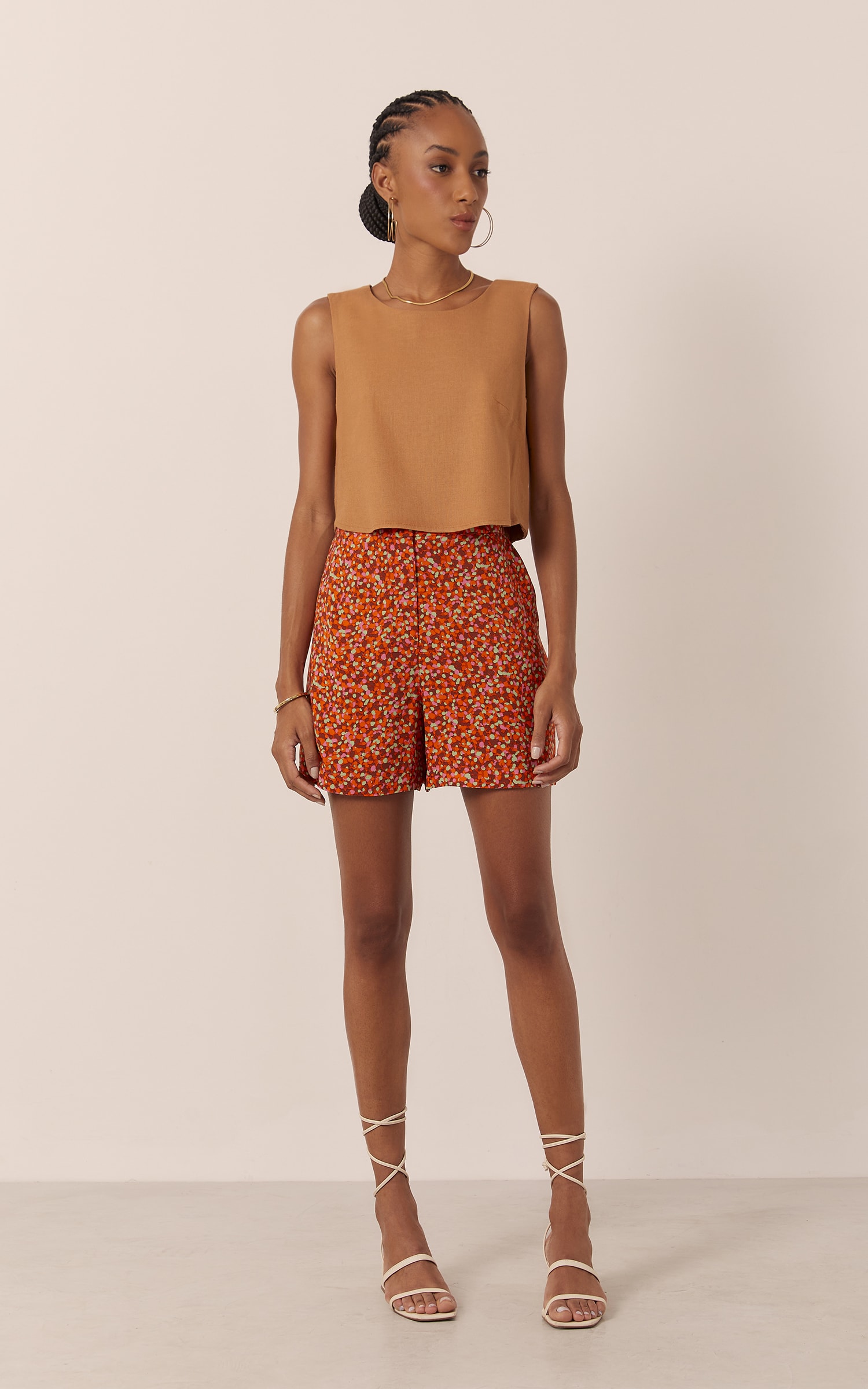 Blusa Luna Decote Canoa Caqui