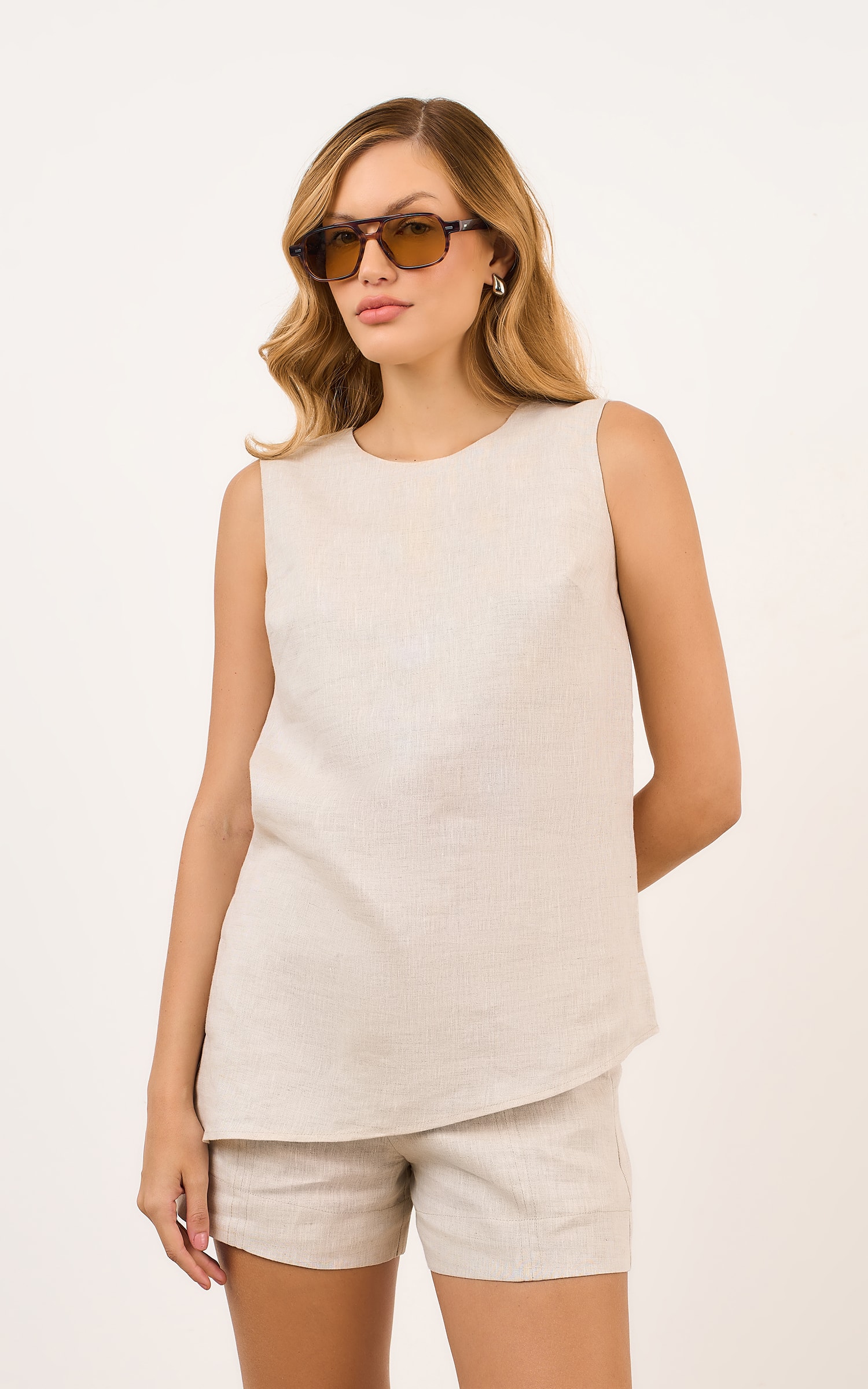 Blusa Lungo Assimetrico Cru