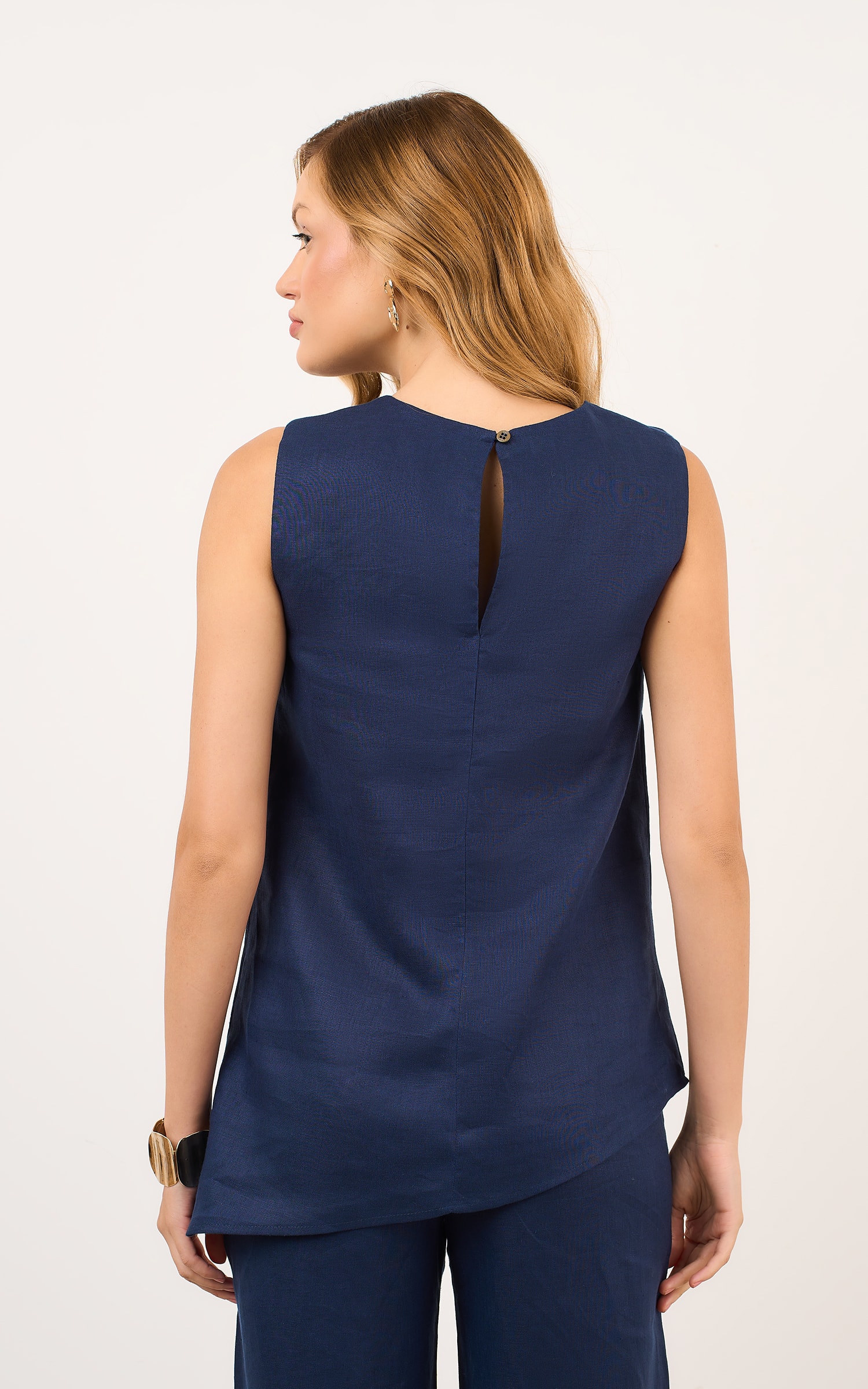 Blusa Lungo Assimetrico Marinho