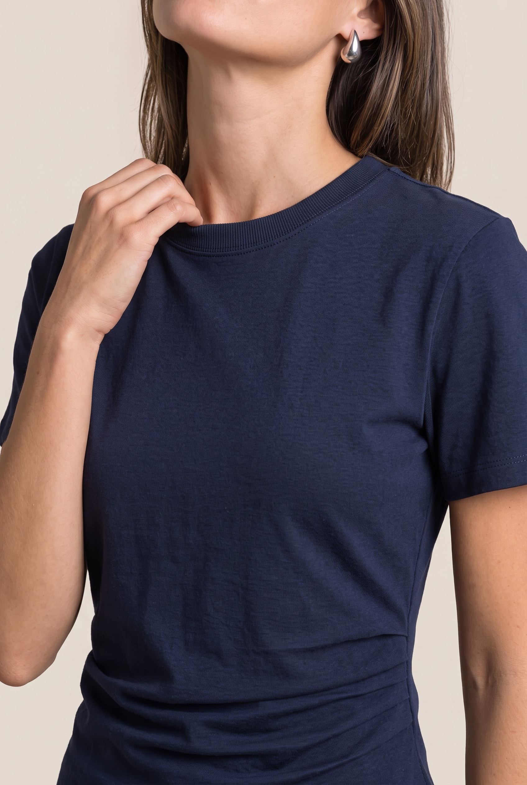 Blusa Malha Assimetrica Marinho