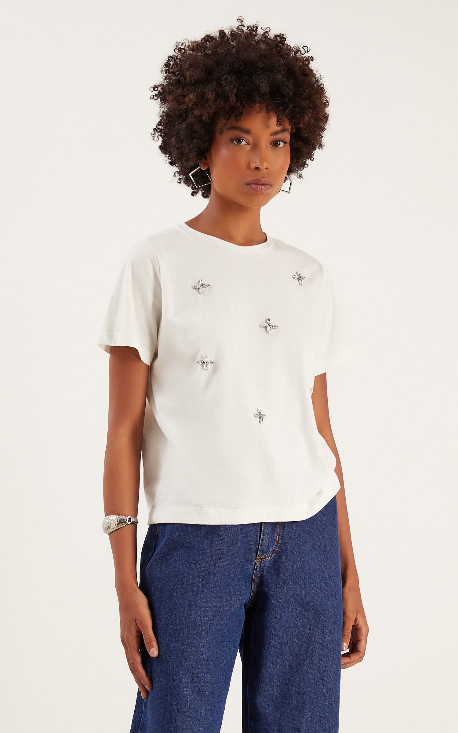 Blusa Malha Chaton Off White
