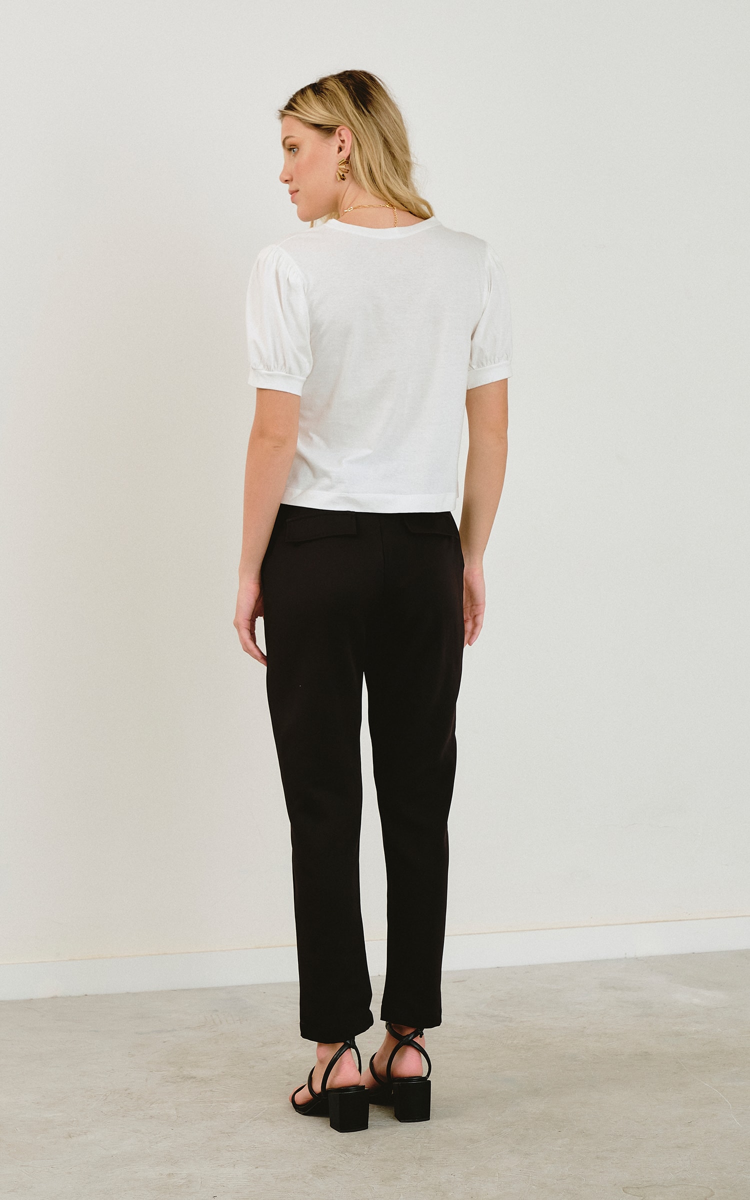 Blusa Malha Manga Princesa Off White