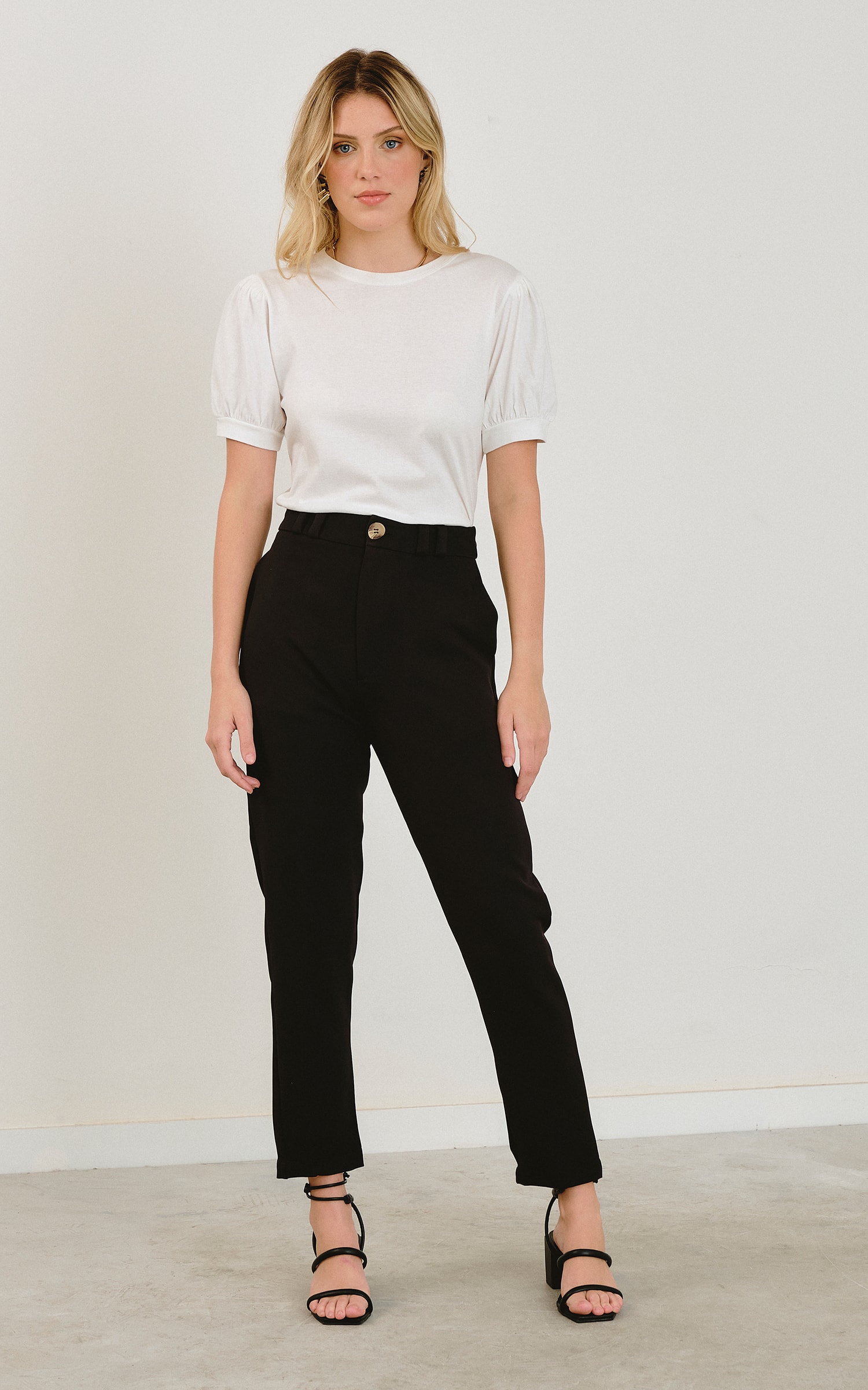 Blusa Malha Manga Princesa Off White