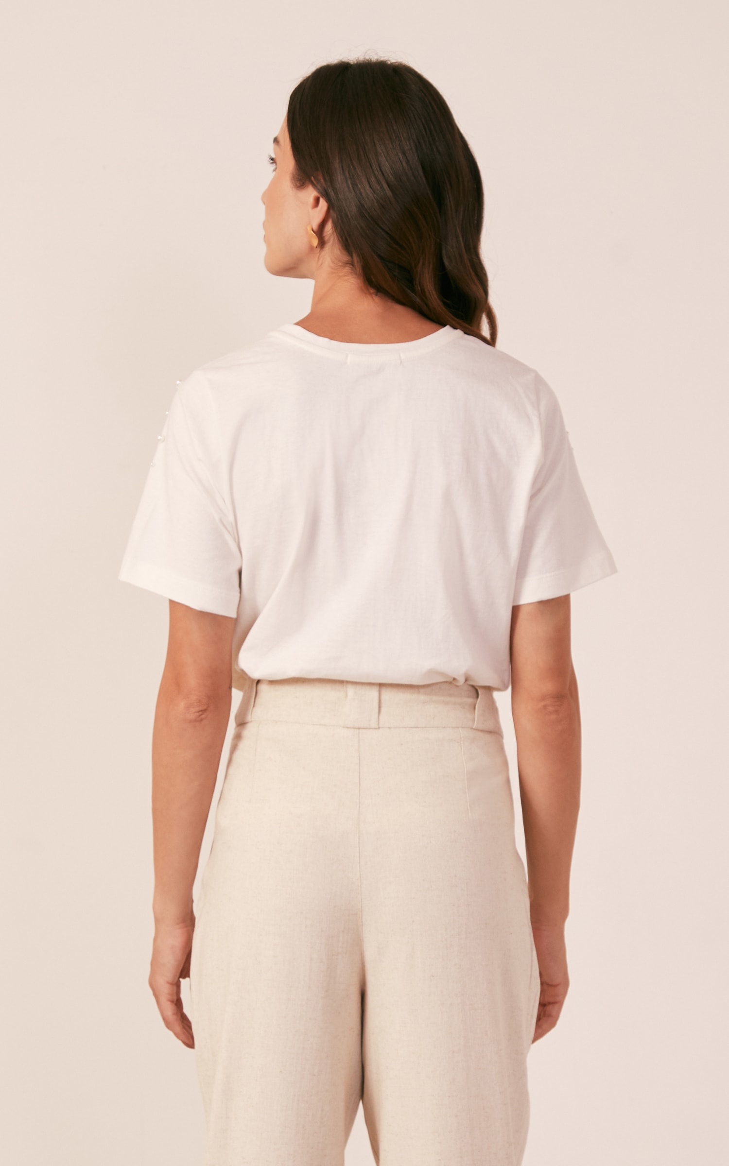 Blusa Malha Pérolas Off White