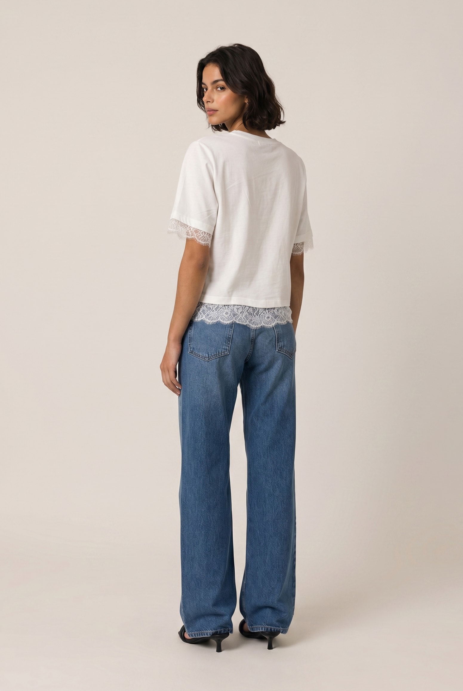 Blusa Malha Renda Off White