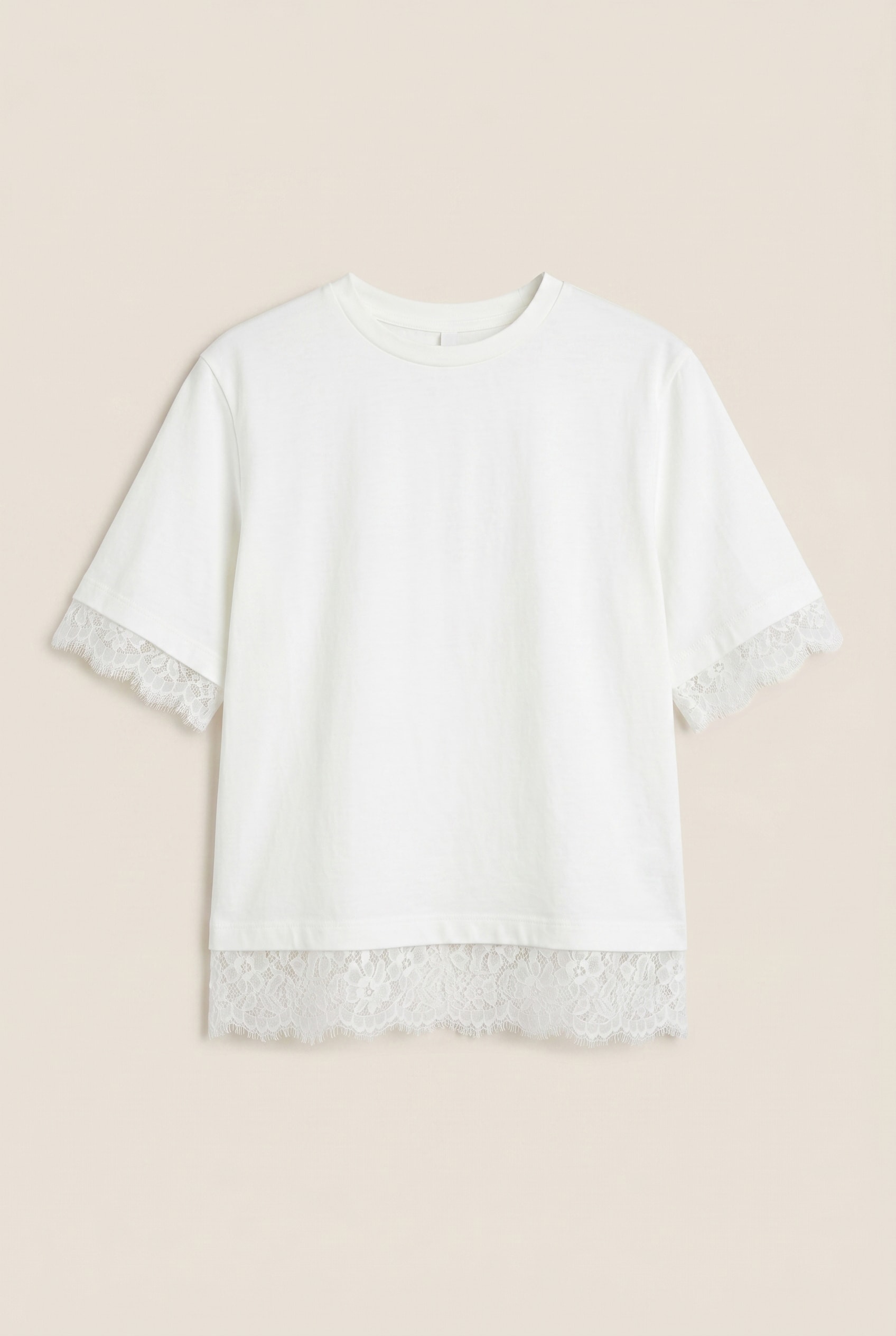 Blusa Malha Renda Off White