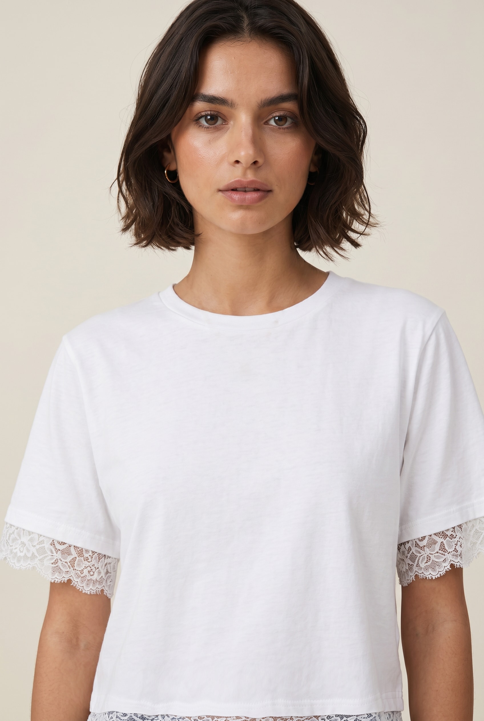 Blusa Malha Renda Off White