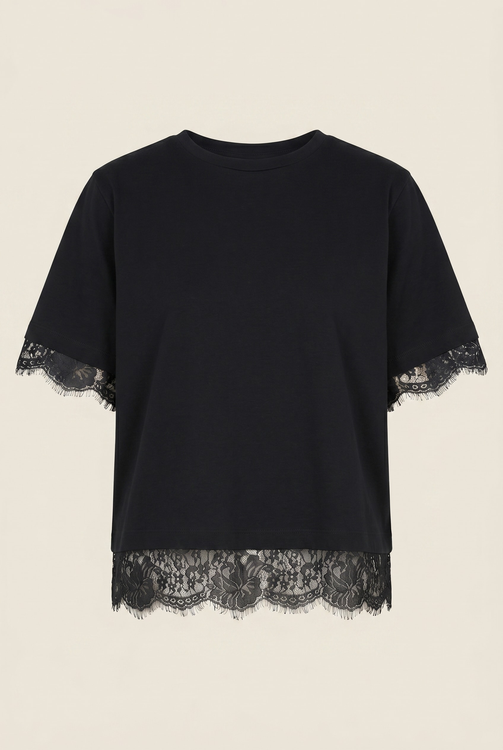 Blusa Malha Renda Preto