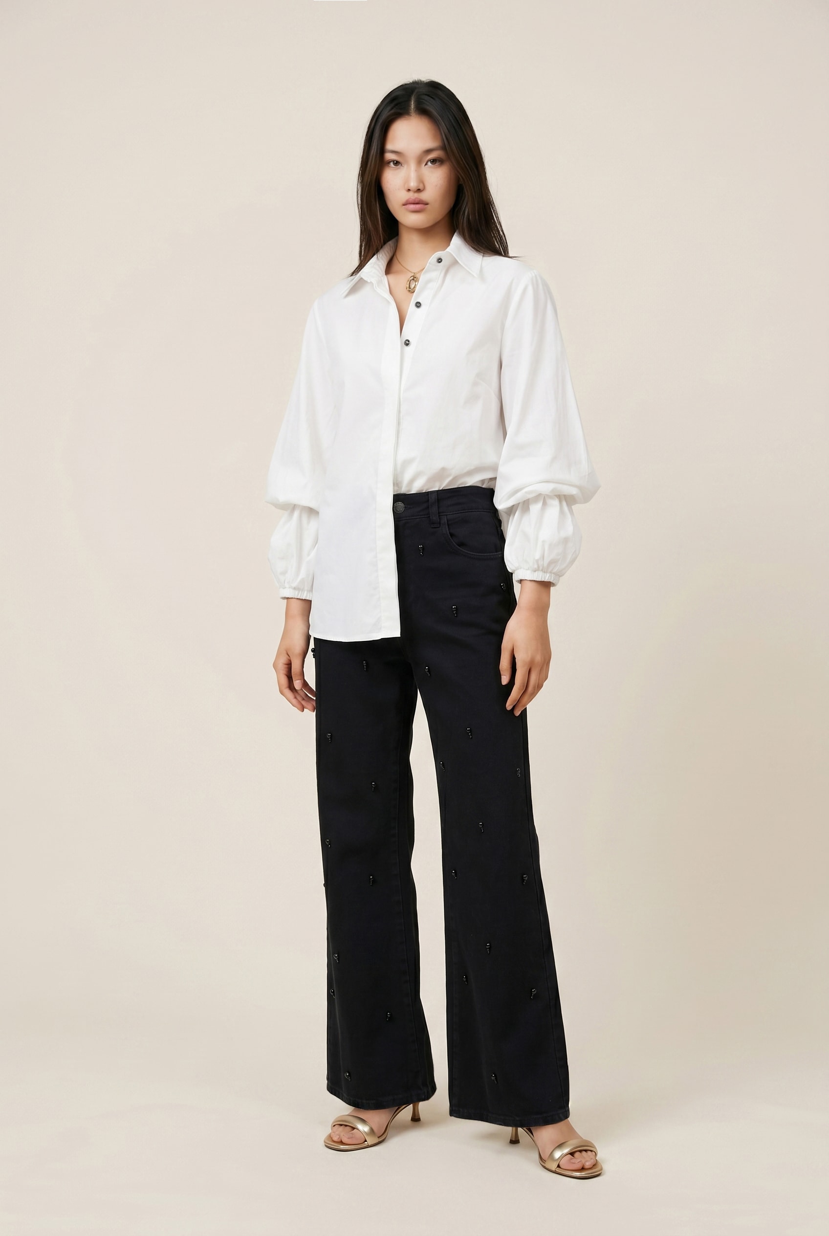 Blusa Manga Balone Off White