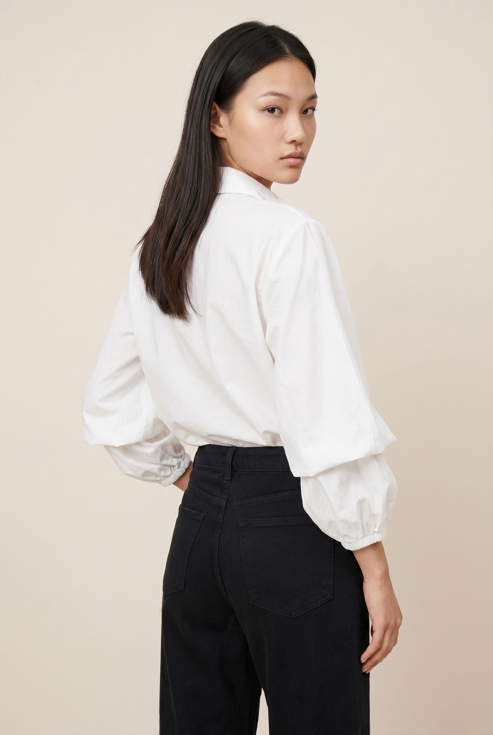 Blusa Manga Balone Off White