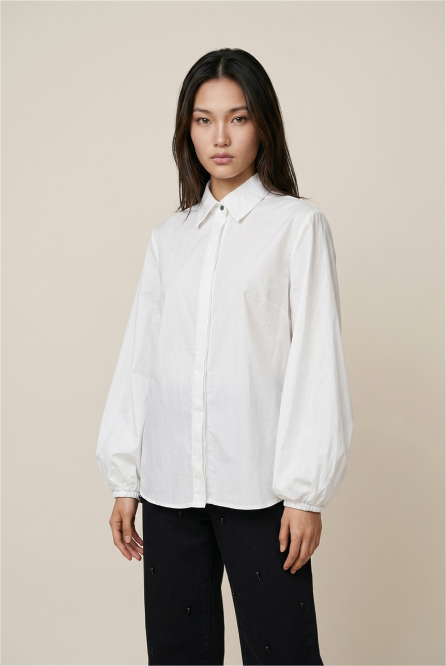 Blusa Manga Balone Off White