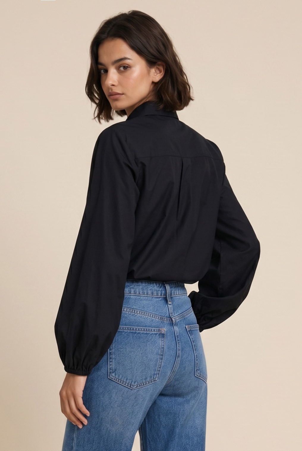 Blusa Manga Balone Preto