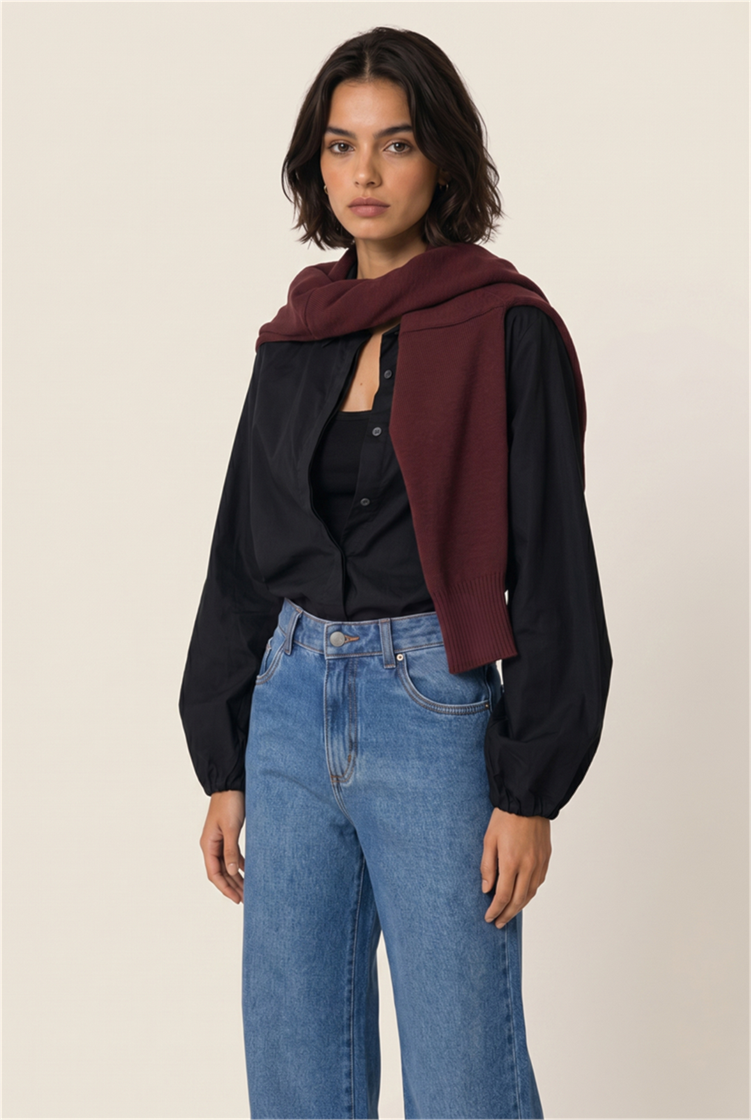 Blusa Manga Balone Preto